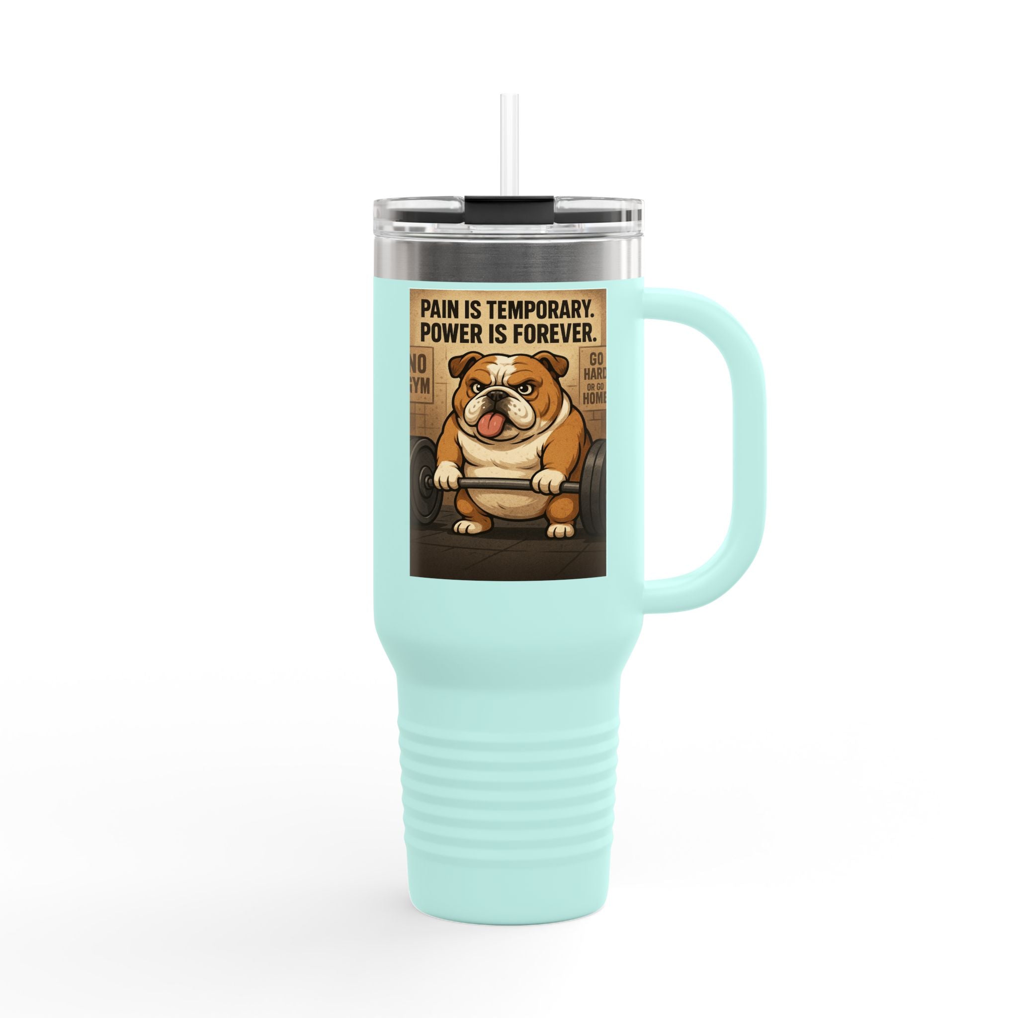Funny Bulldog Insulated Travel Mug, 40oz | Perfect for Coffee Lovers, Pet Owners, Motivational Gifts, Gifts for Dog Lovers, Cute Drinkware