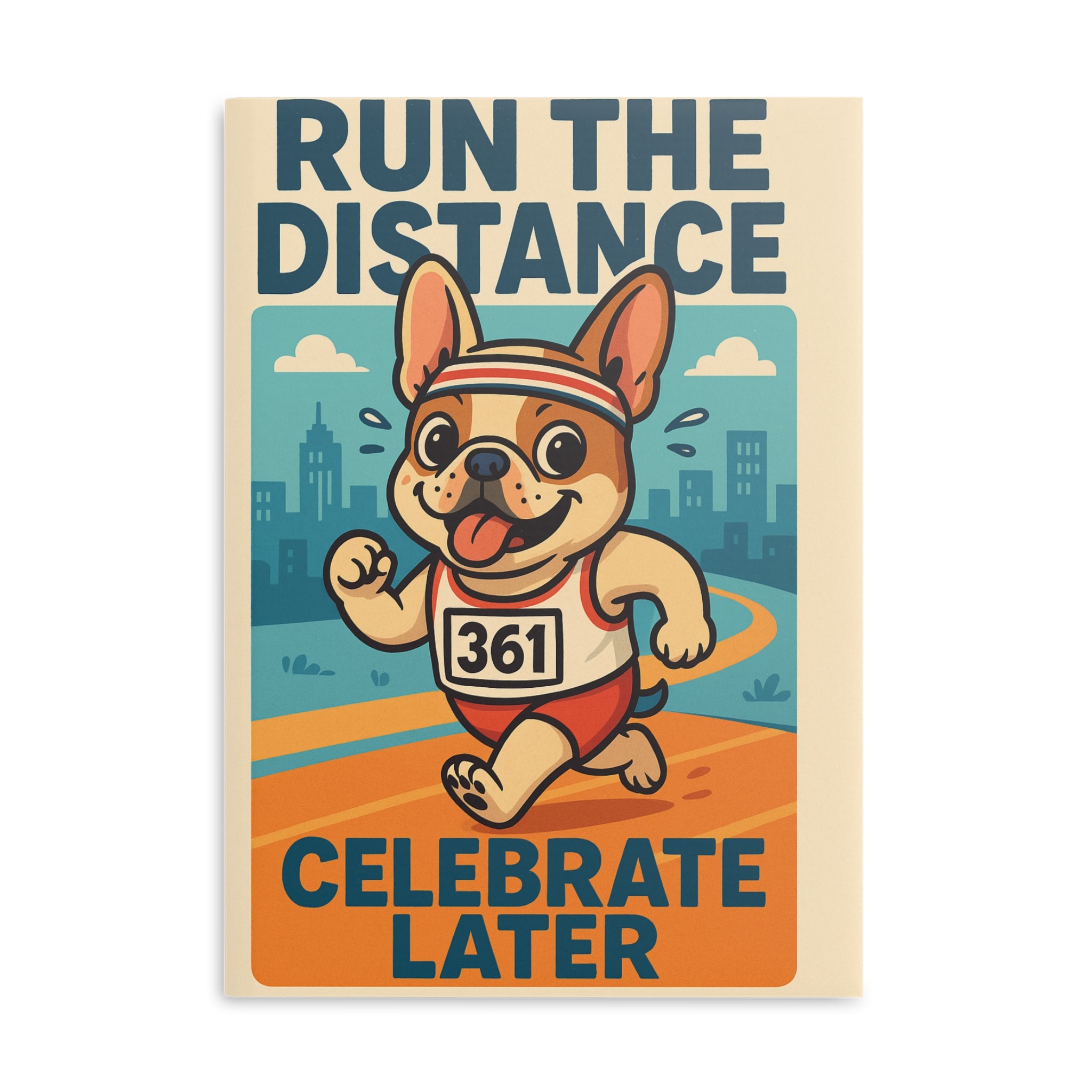 Running Dog Hardcover Notebook - Motivational Journal, Fitness Gift, Dog Lovers, Workout Planner, Cute Puppy Stationery