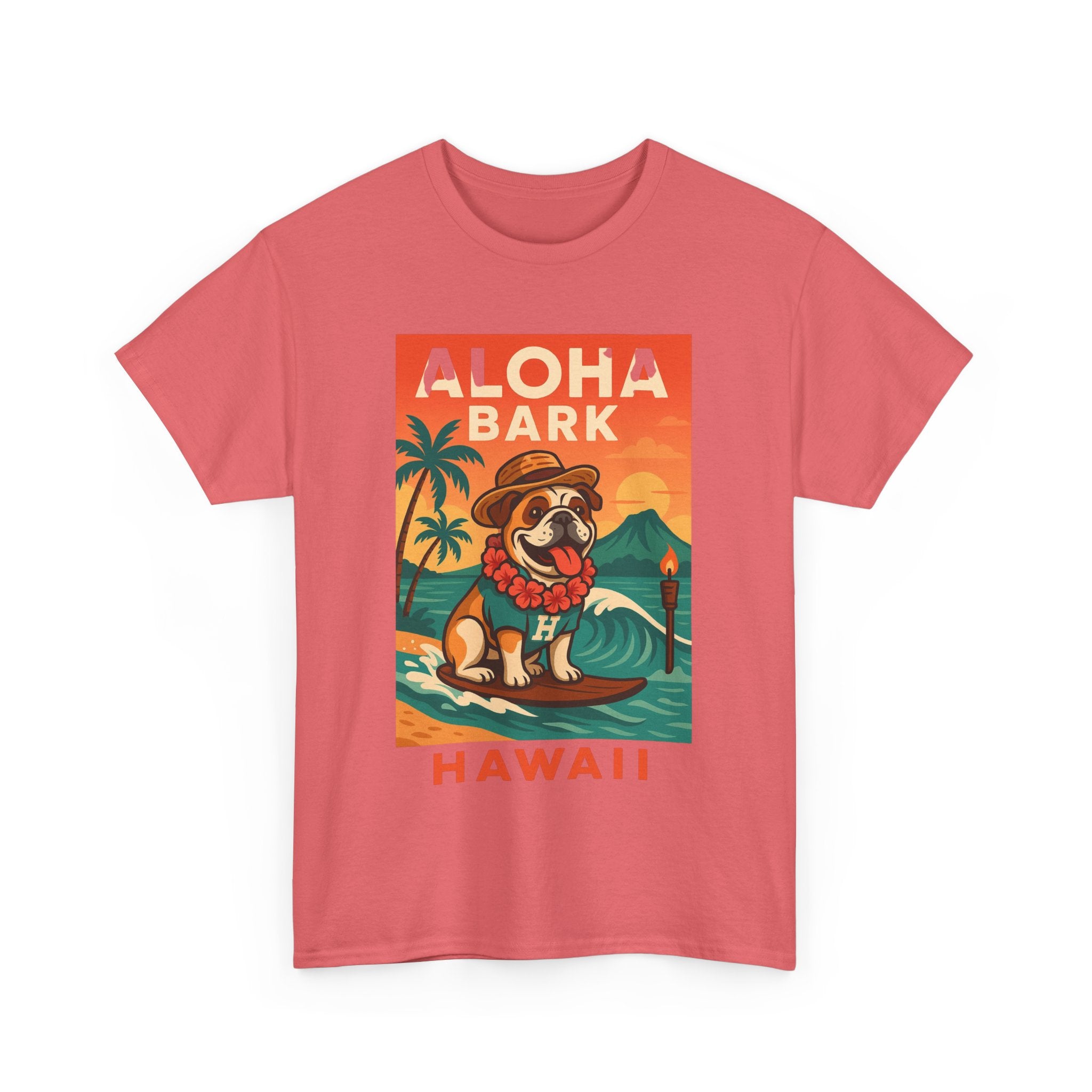 Aloha Bark Hawaii Unisex Heavy Cotton Tee Fun Summer Vibes for Dog Lovers