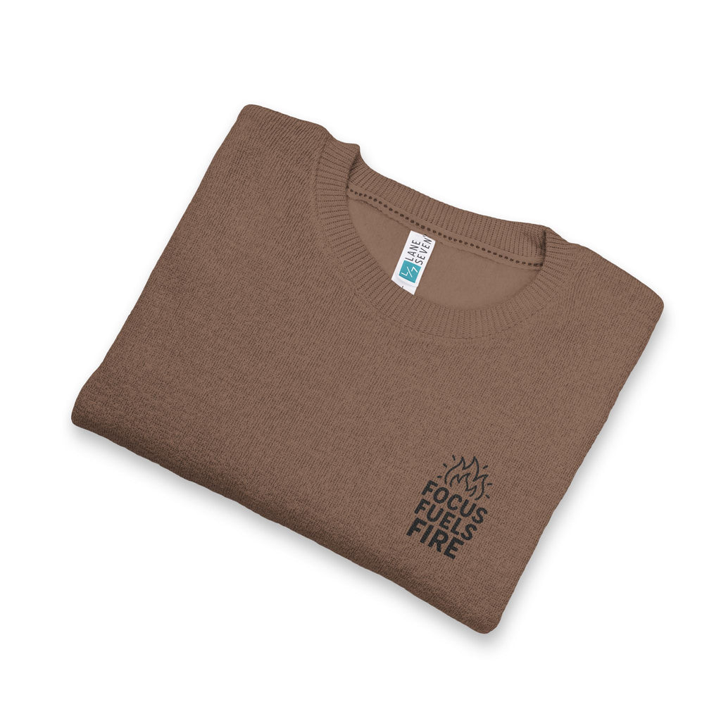 Nantucket Embroidered Crewneck Sweatshirt "Focus Fuels Fire."