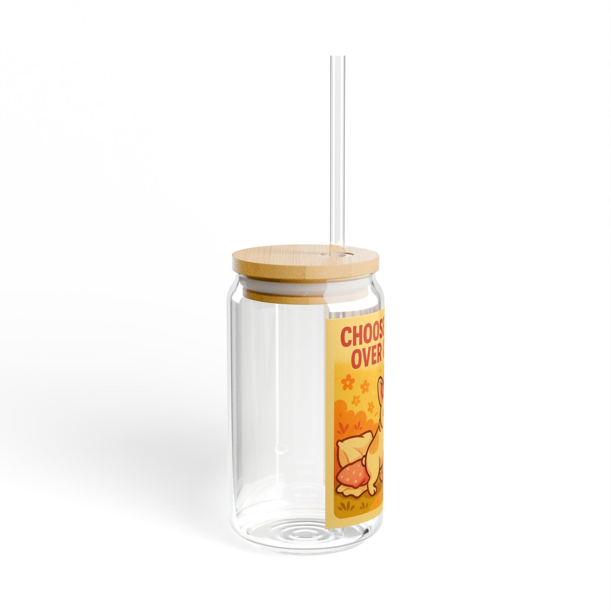 Choose Growth Over Comfort 16oz Sipper Glass