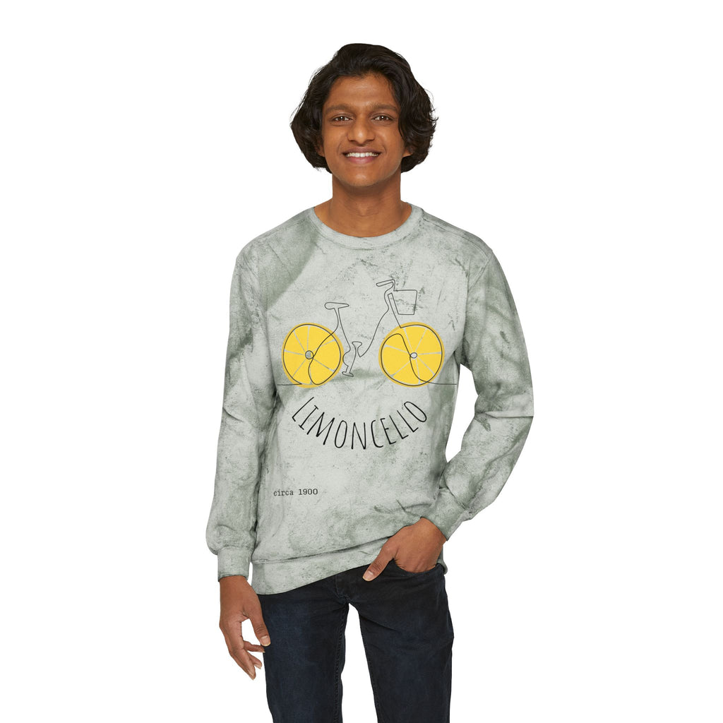 Limoncello Bicycle Crewneck Sweatshirt | Yellow Tie-Dye