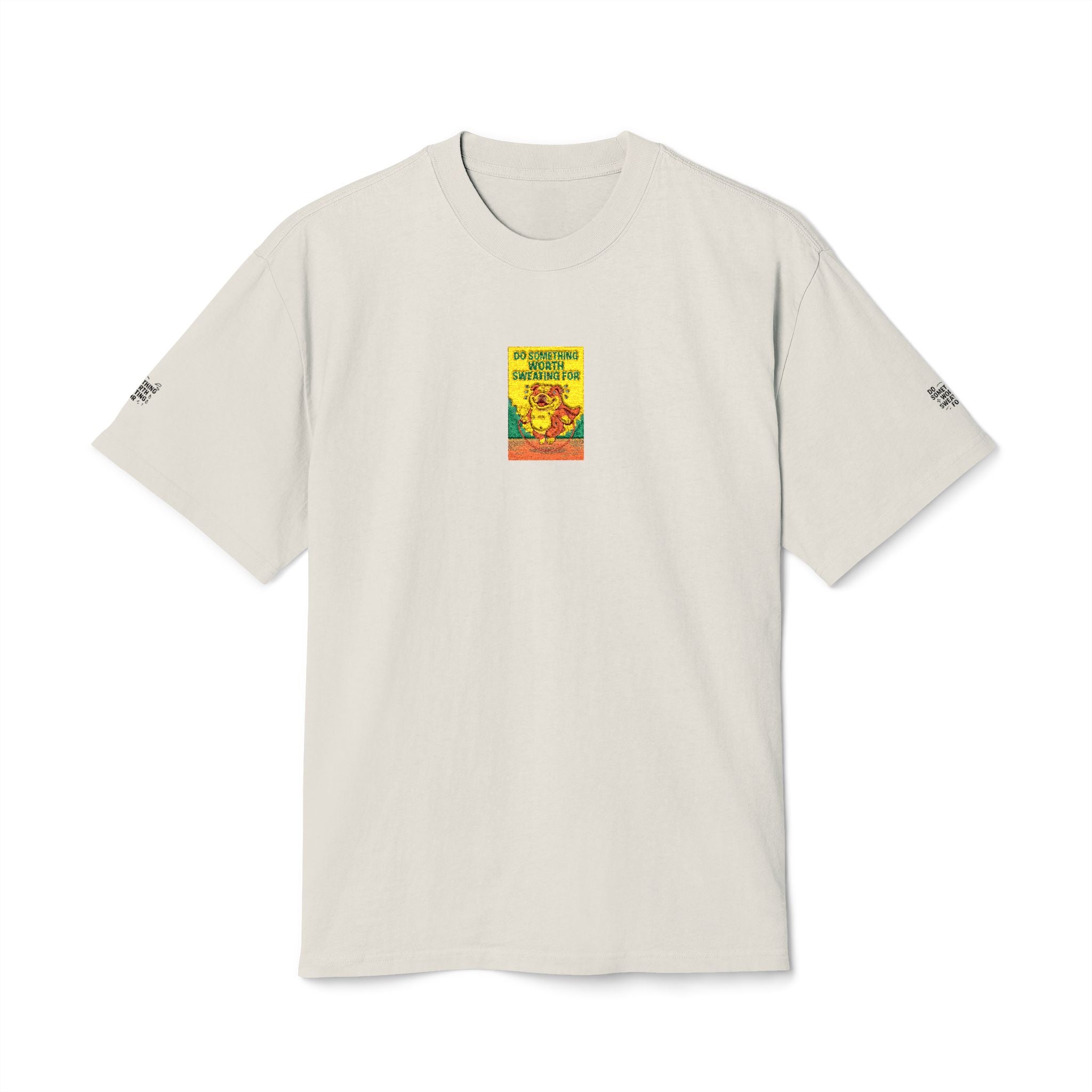 Vintage Sunflower Graphic Tee "Do Something Worth Sweating For" Center Chest Design