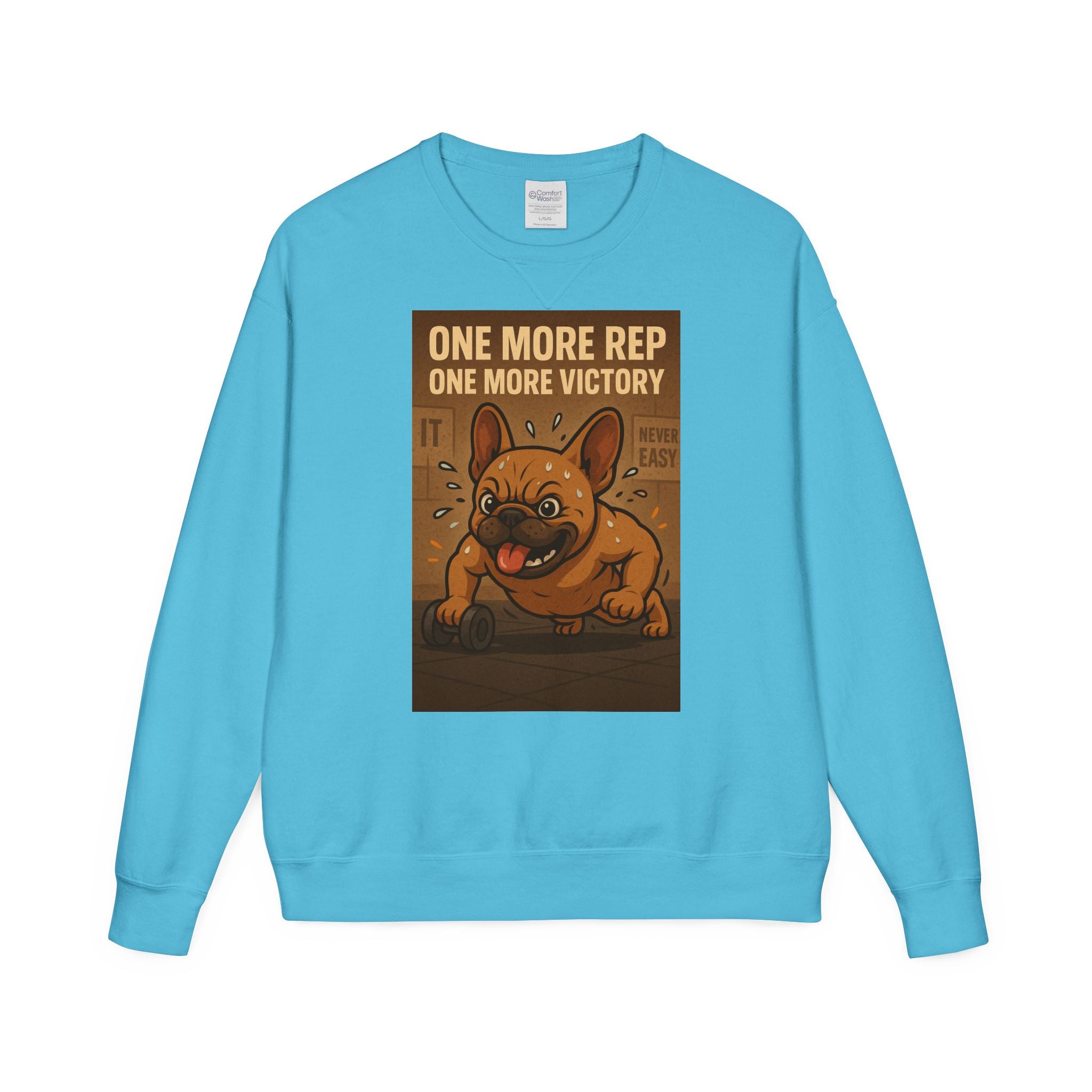 French Bulldog Gym Motivation Sweatshirt, Workout Apparel, Pet Lover Gift, Dog Owner Hoodie, Fitness Sweater, Cute Frenchie Jumper