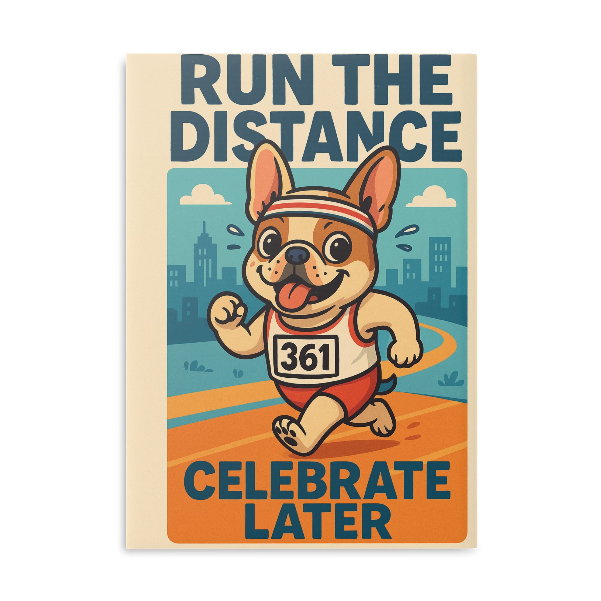 Running Dog Hardcover Notebook - Motivational Journal, Fitness Gift, Dog Lovers, Workout Planner, Cute Puppy Stationery