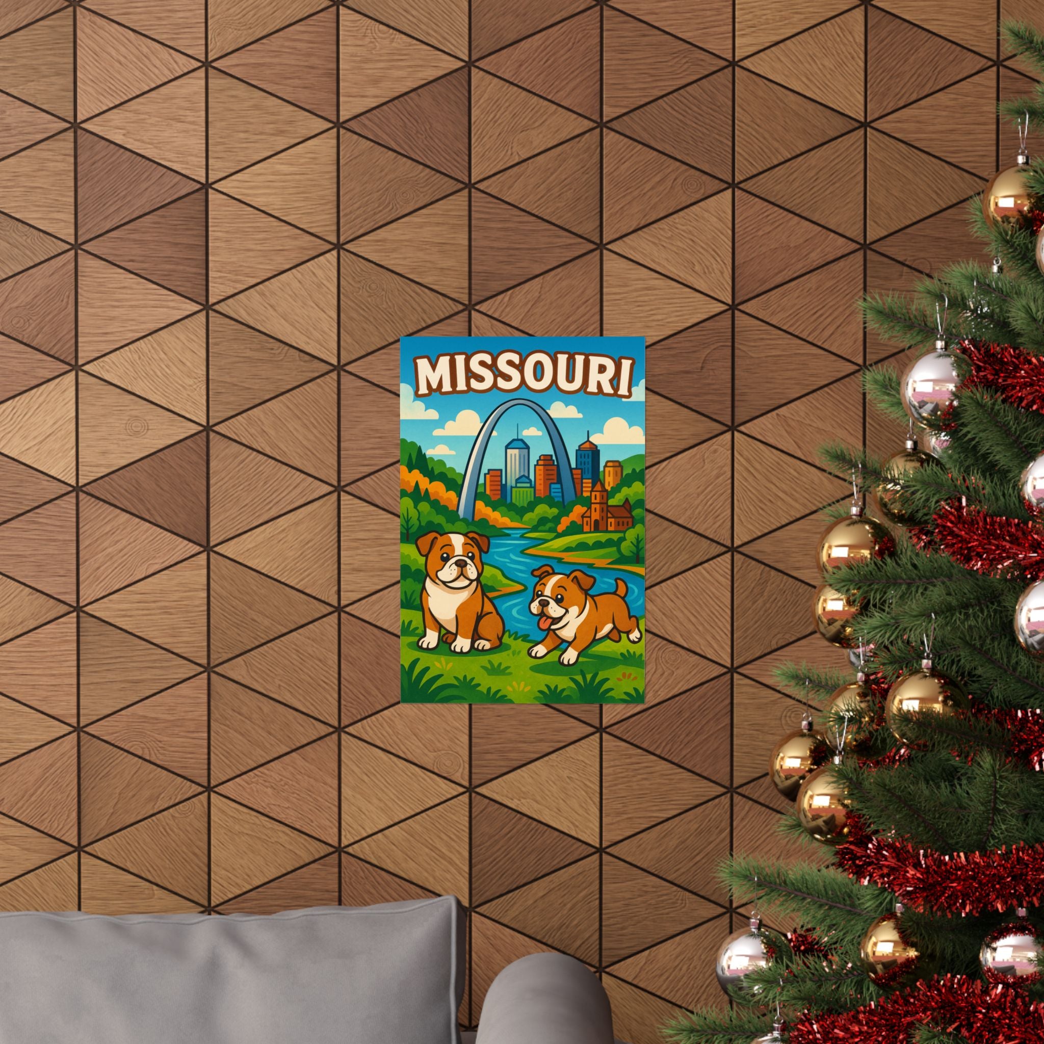 Missouri Dog Lovers Matte Poster, Vintage Home Decor, Cute Animal Art Print, Wall Art for Pet Owners, Gift for Dog Parents