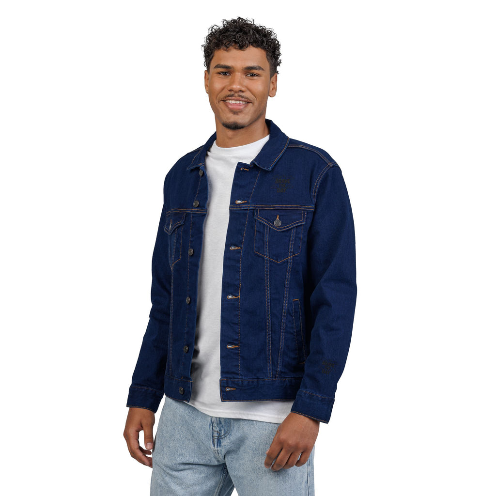 Embroidered Brave The Day Unisex Denim Jacket - Brave & Free Design, Stylish Outerwear, Spring Fashion, Gift for Him/Her, Casual Wear, Jacket with Meaning