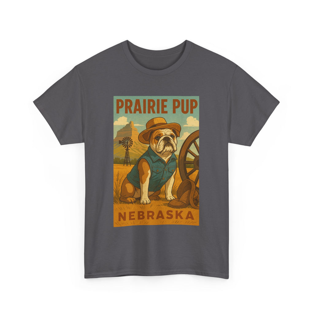 Nebraska Prairie Pup Unisex Heavy Cotton Tee Nebraska Dog Design