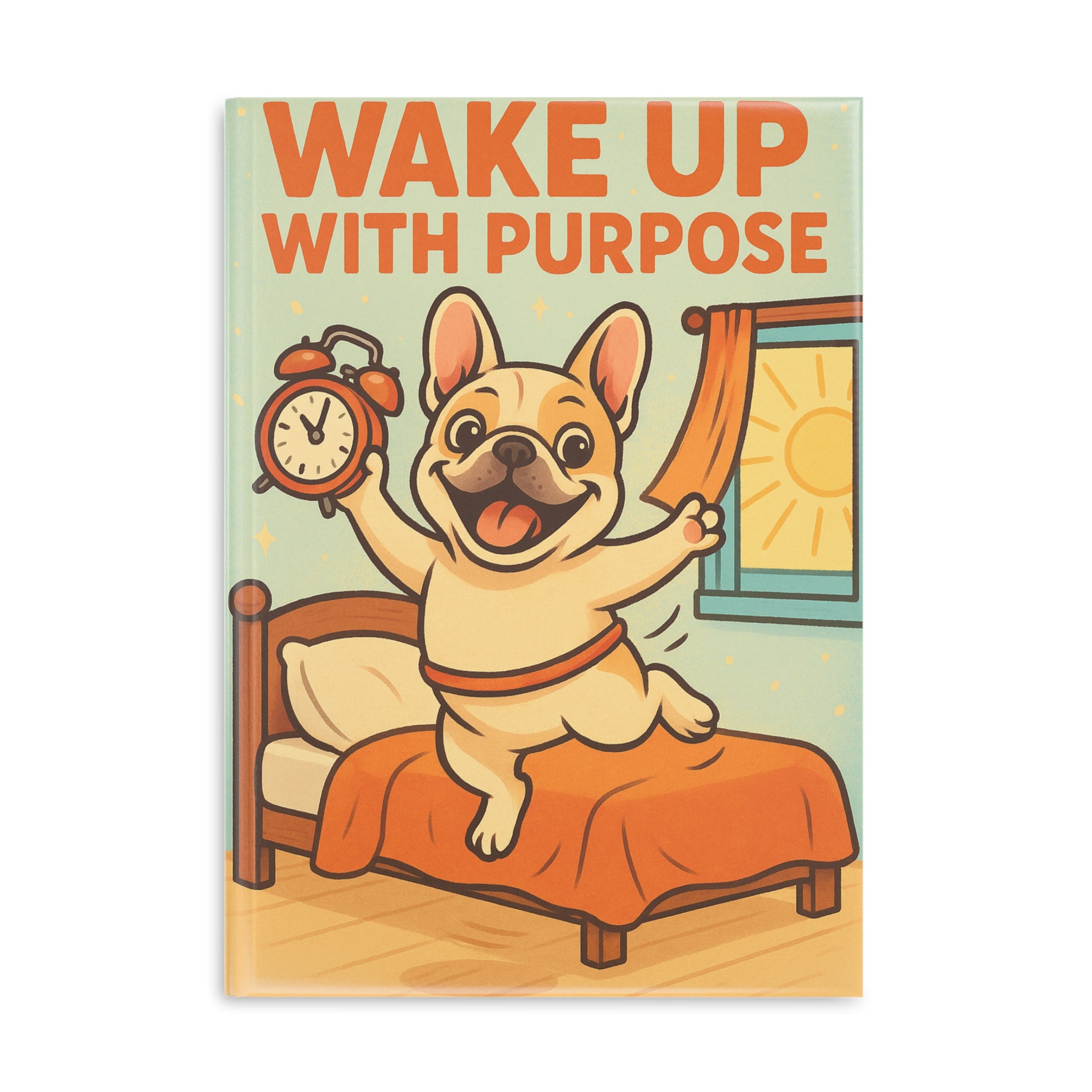 Motivational Hardcover Puffy Notebook,Wake Up with Purpose, Cute Dog Journal, Gift for Dog Lovers, Inspirational Stationery, Daily Journal