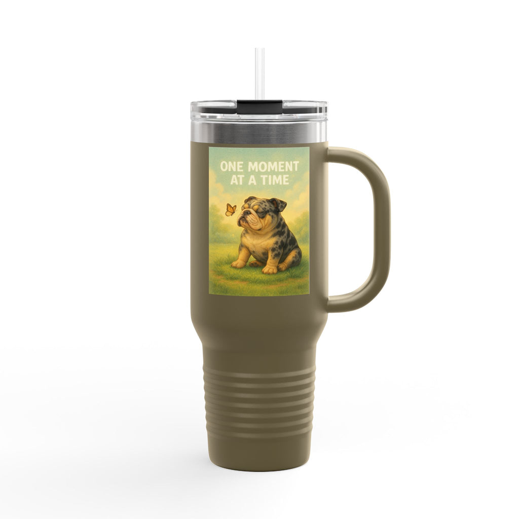 Merle English Bulldog Insulated Travel Mug, Unique Gift for Dog Lovers, Large Travel Tumbler, Cute Pet Coffee Cup, Animal Lover Gift