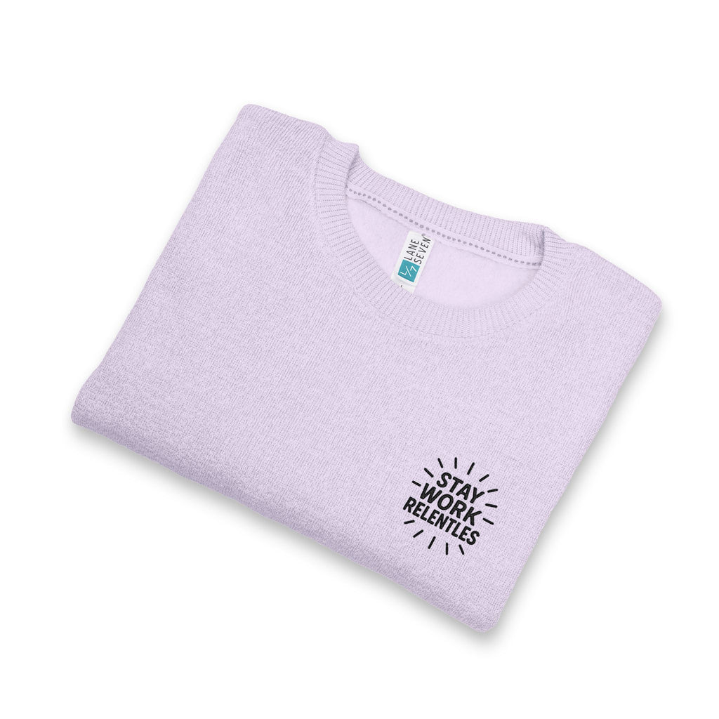Nantucket Embroidered Crewneck Sweatshirt "Stay, Work, Relentless" Cozy Coastal Pullover