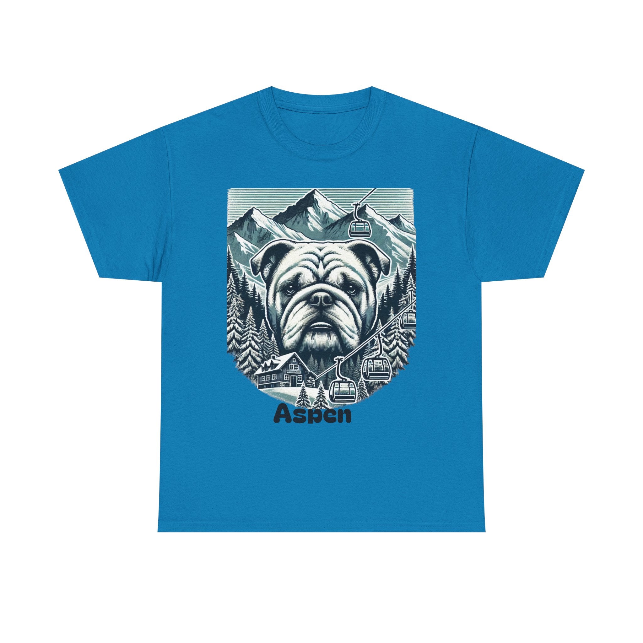 Mountain Bulldog Tee, Vintage Dog Graphic TShirt, Aspen Outdoor Adventure Shirt