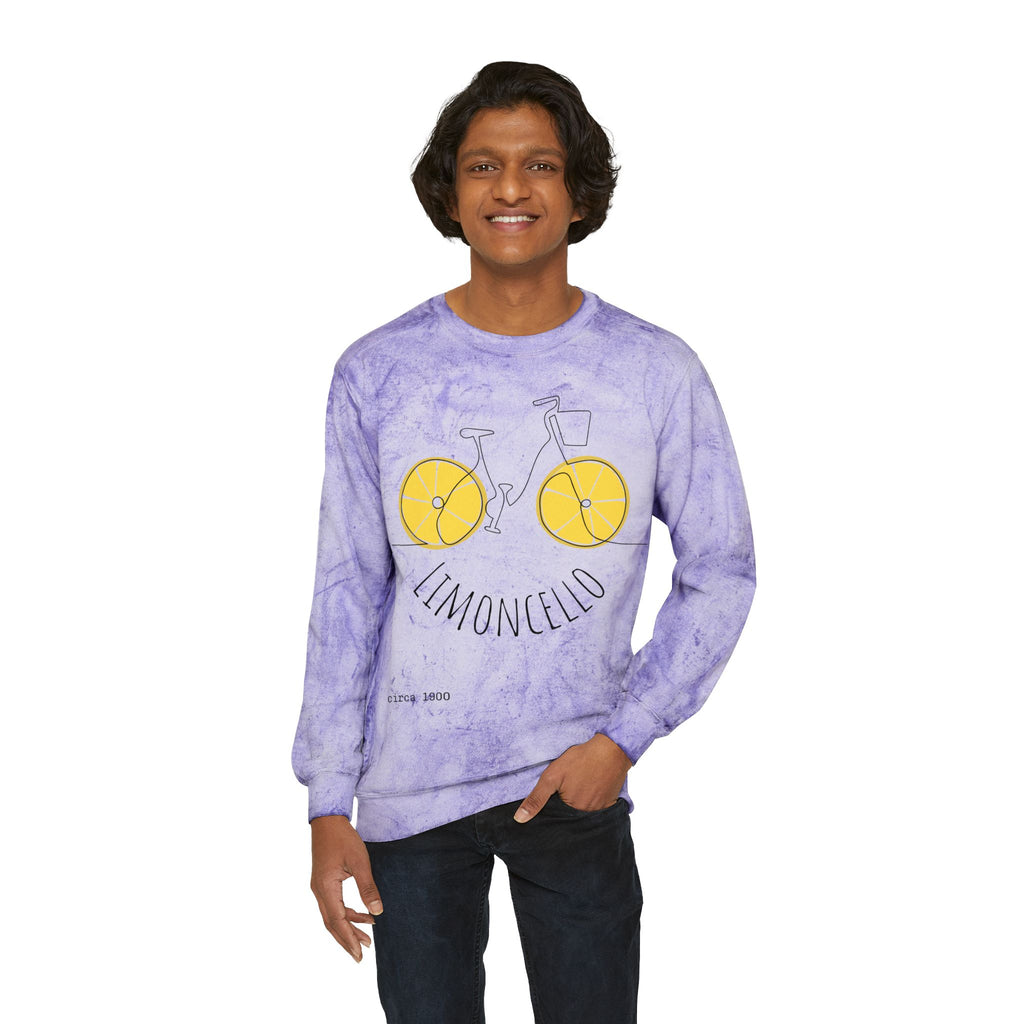 Limoncello Bicycle Crewneck Sweatshirt | Yellow Tie-Dye