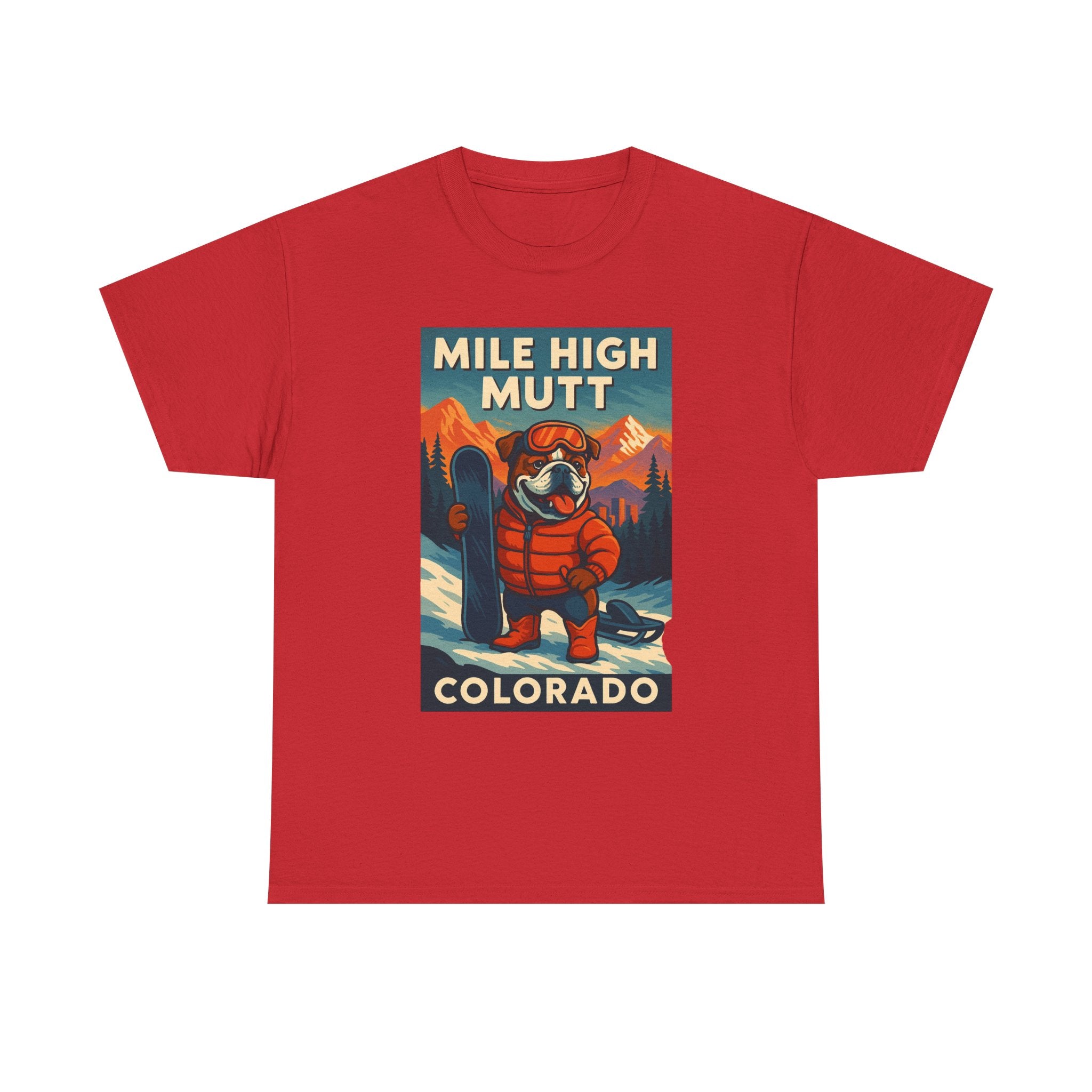 Mile High Mutt Unisex Heavy Cotton Tee Colorado Ski Adventure Shirt