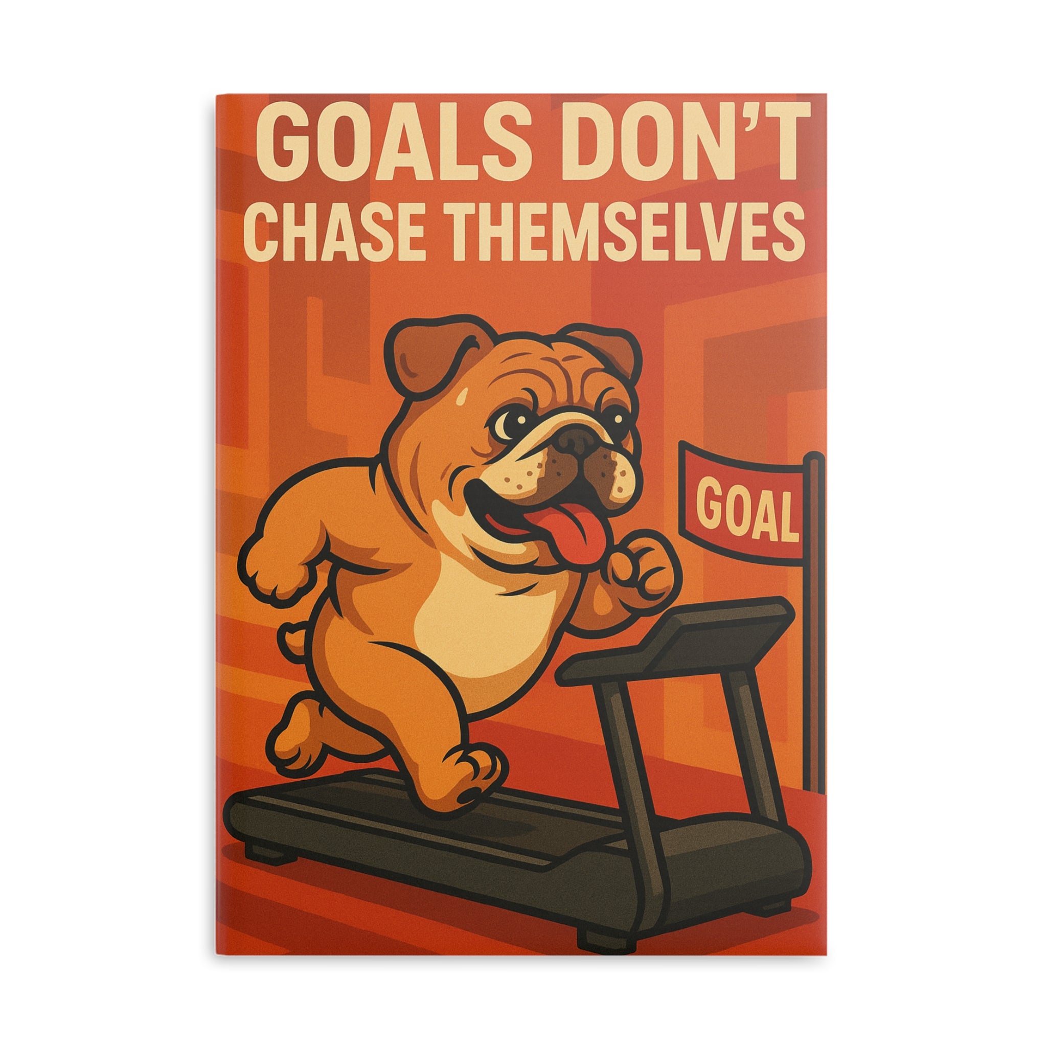 Energetic Dog Motivational Notebook, Inspired Paperback Journal, Fun Gift for Pet Lovers, Exercise Reminder Diary, Goal Tracker