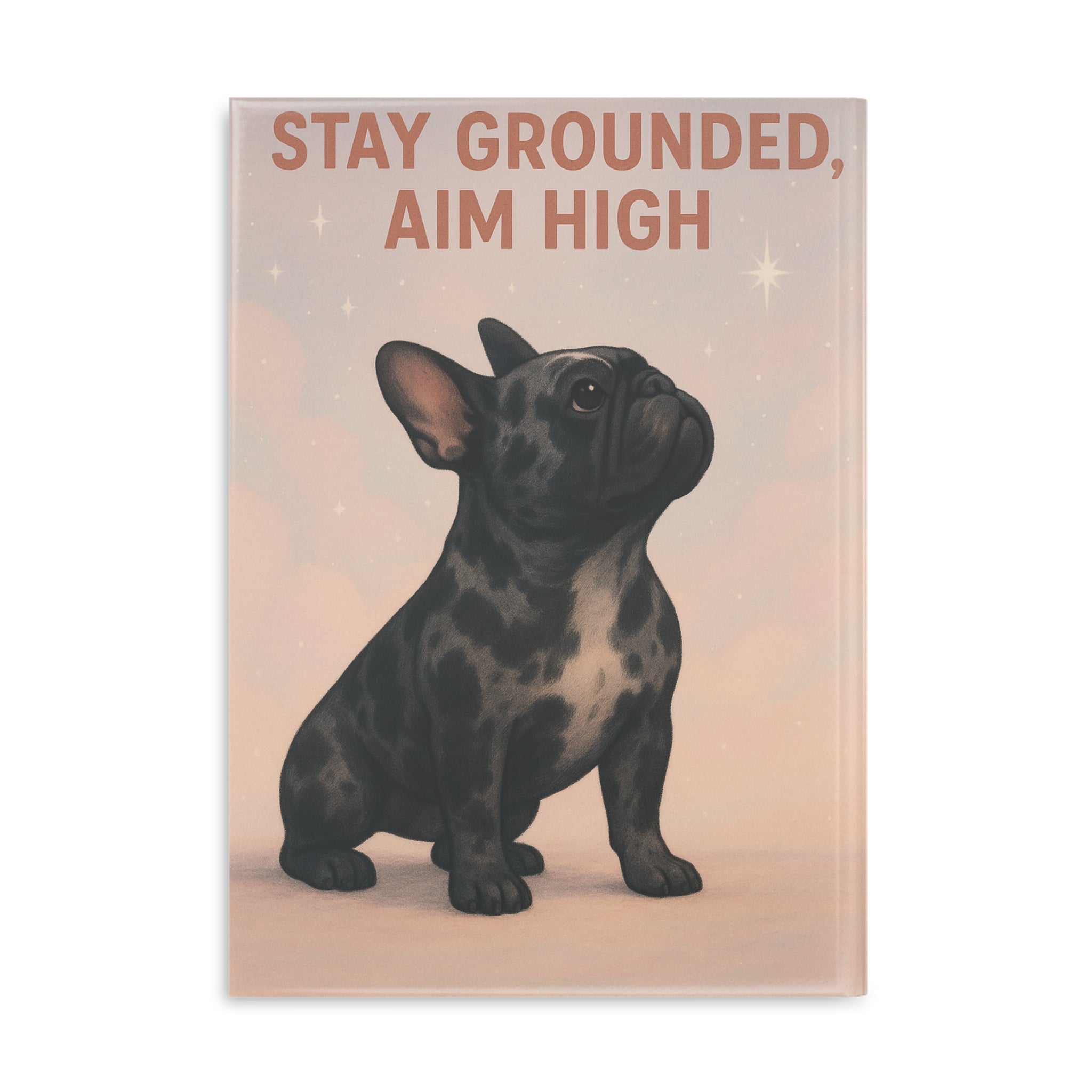 Puppy-Themed Hardcover Notebook, Inspirational Journal, Dog Lover Gift, Cute Writing Companion, Unique Stationery, Stay Grounded, Aim High