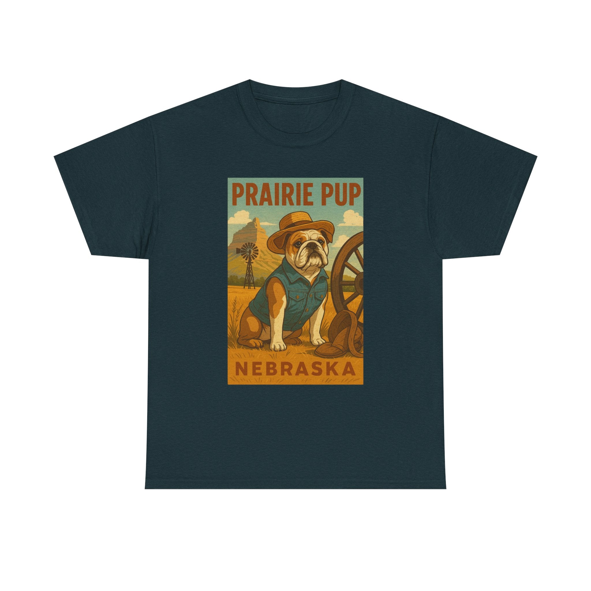 Nebraska Prairie Pup Unisex Heavy Cotton Tee Nebraska Dog Design