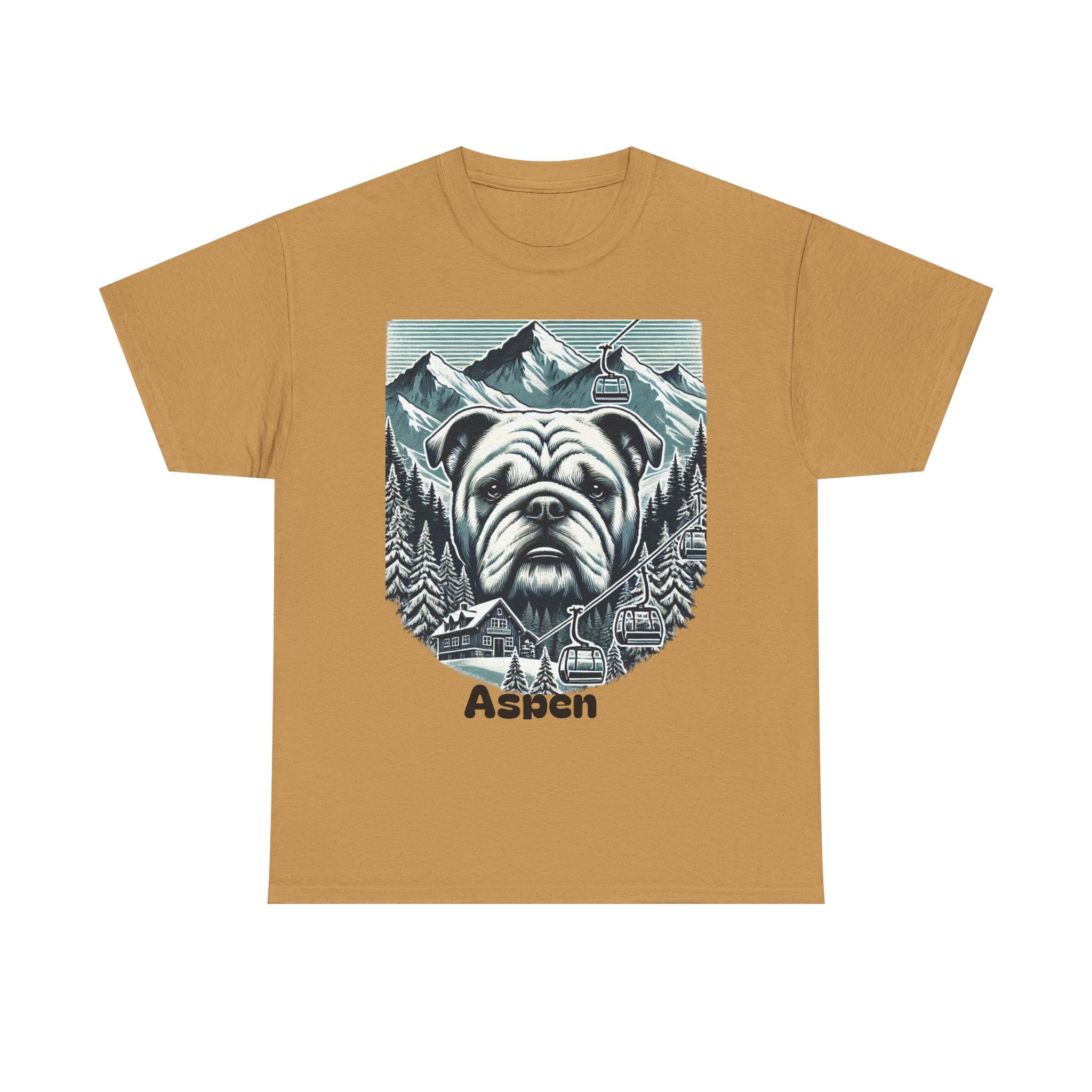Mountain Bulldog Tee, Vintage Dog Graphic TShirt, Aspen Outdoor Adventure Shirt