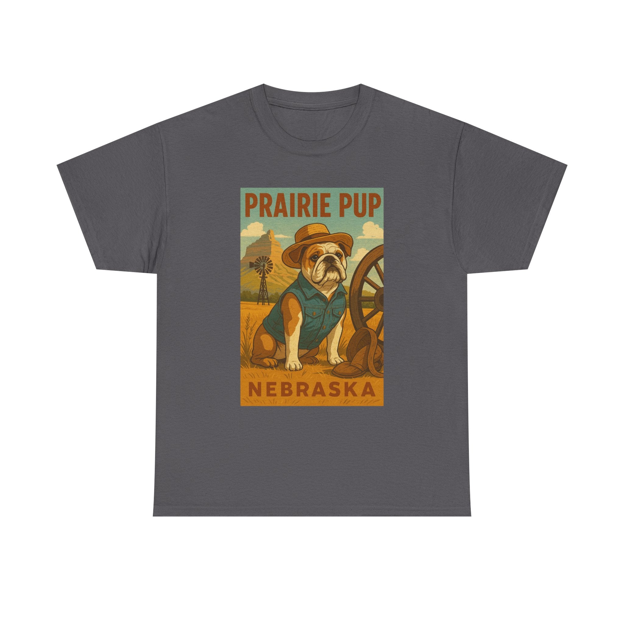 Nebraska Prairie Pup Unisex Heavy Cotton Tee Nebraska Dog Design