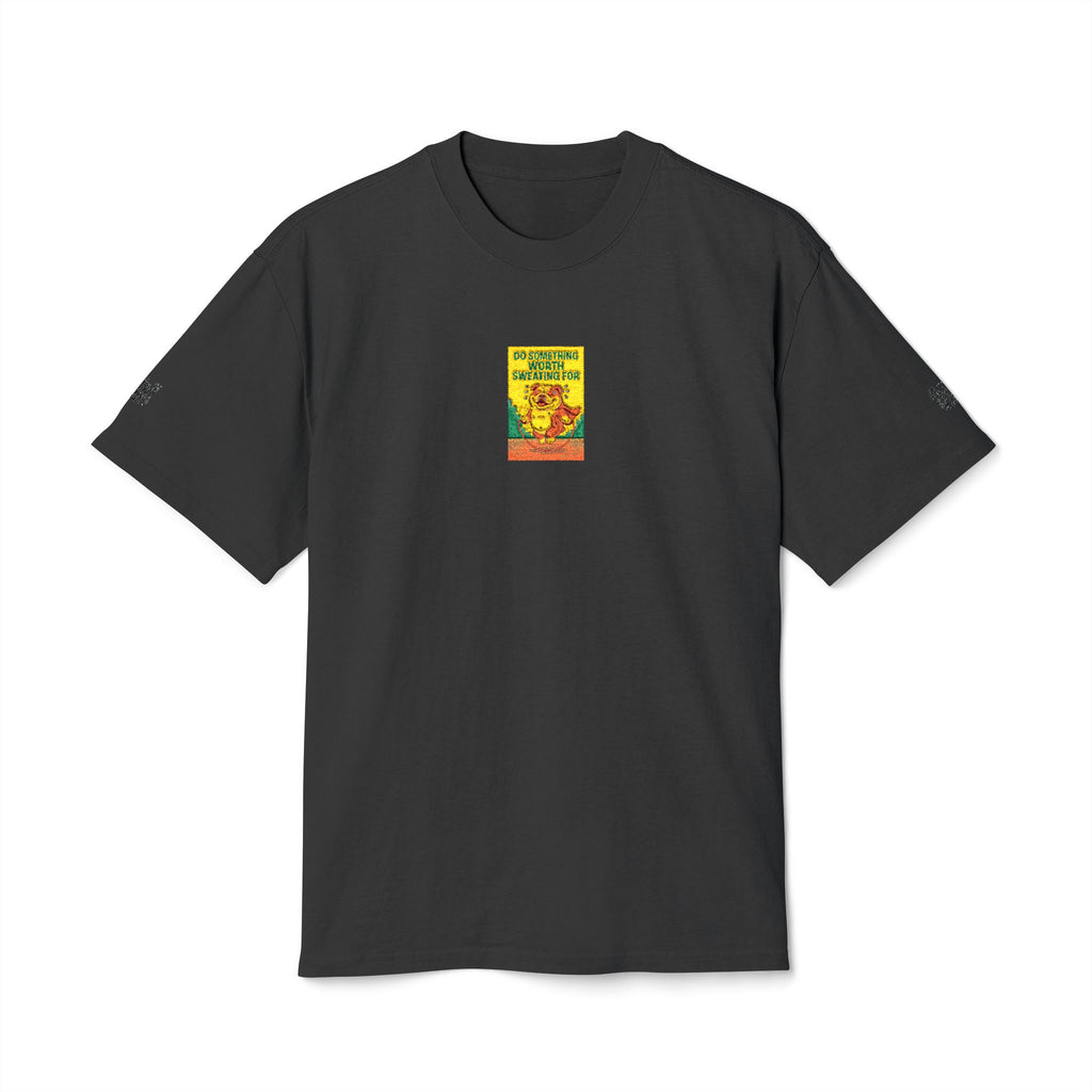 Vintage Sunflower Graphic Tee "Do Something Worth Sweating For" Center Chest Design