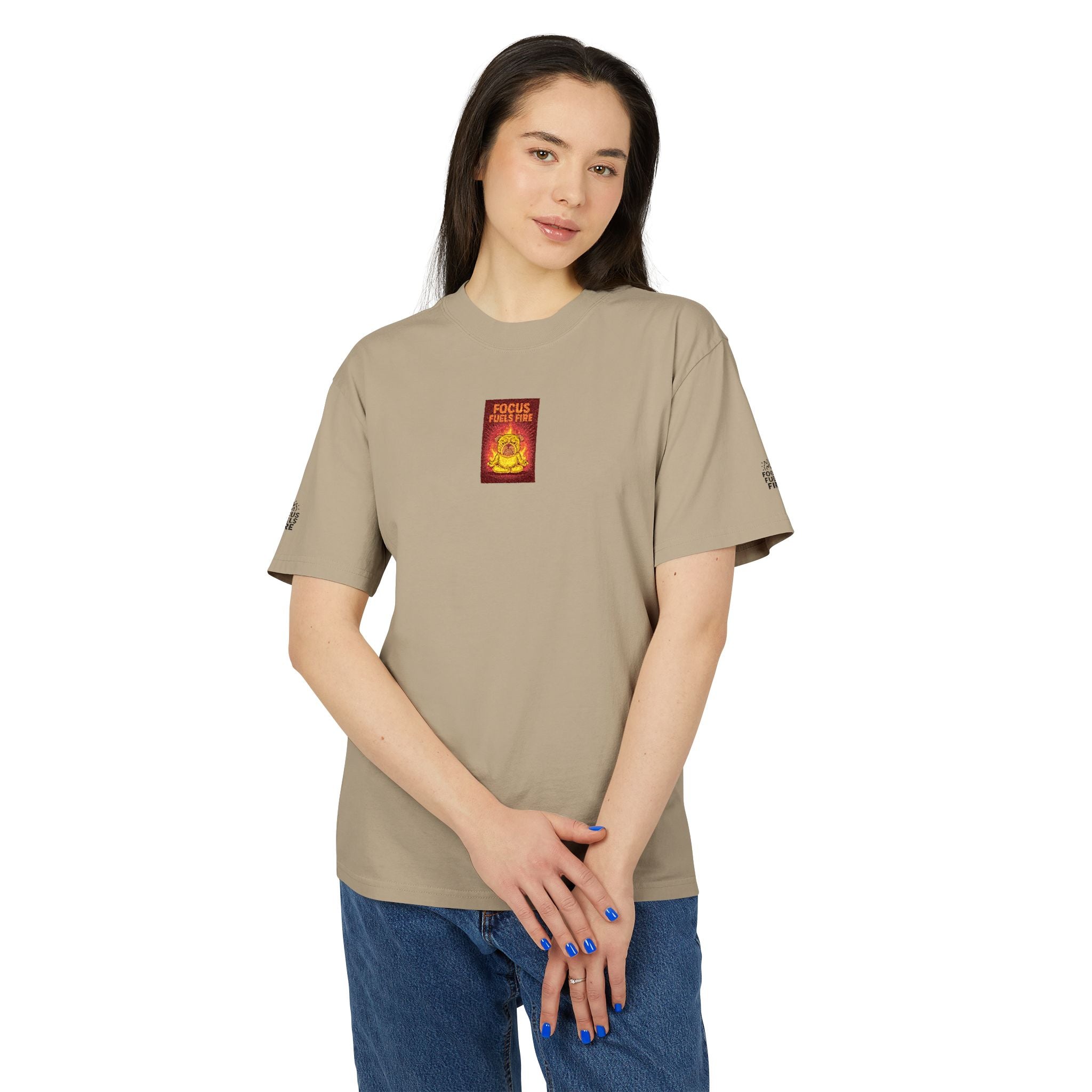 Fire Focus Fuels Fire Tarot Card Graphic Tee  Small Center Chest Flame Illustration