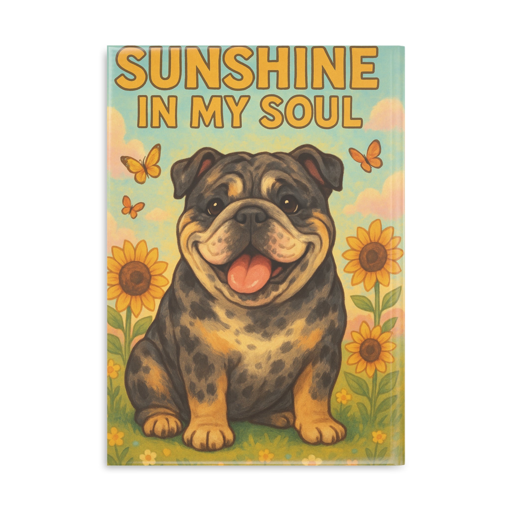 Cheerful Dog-Themed Hardcover Notebook, Journaling, Gifts for Pet Lovers, Sunshine in My Soul, Cute Stationery, School Supplies
