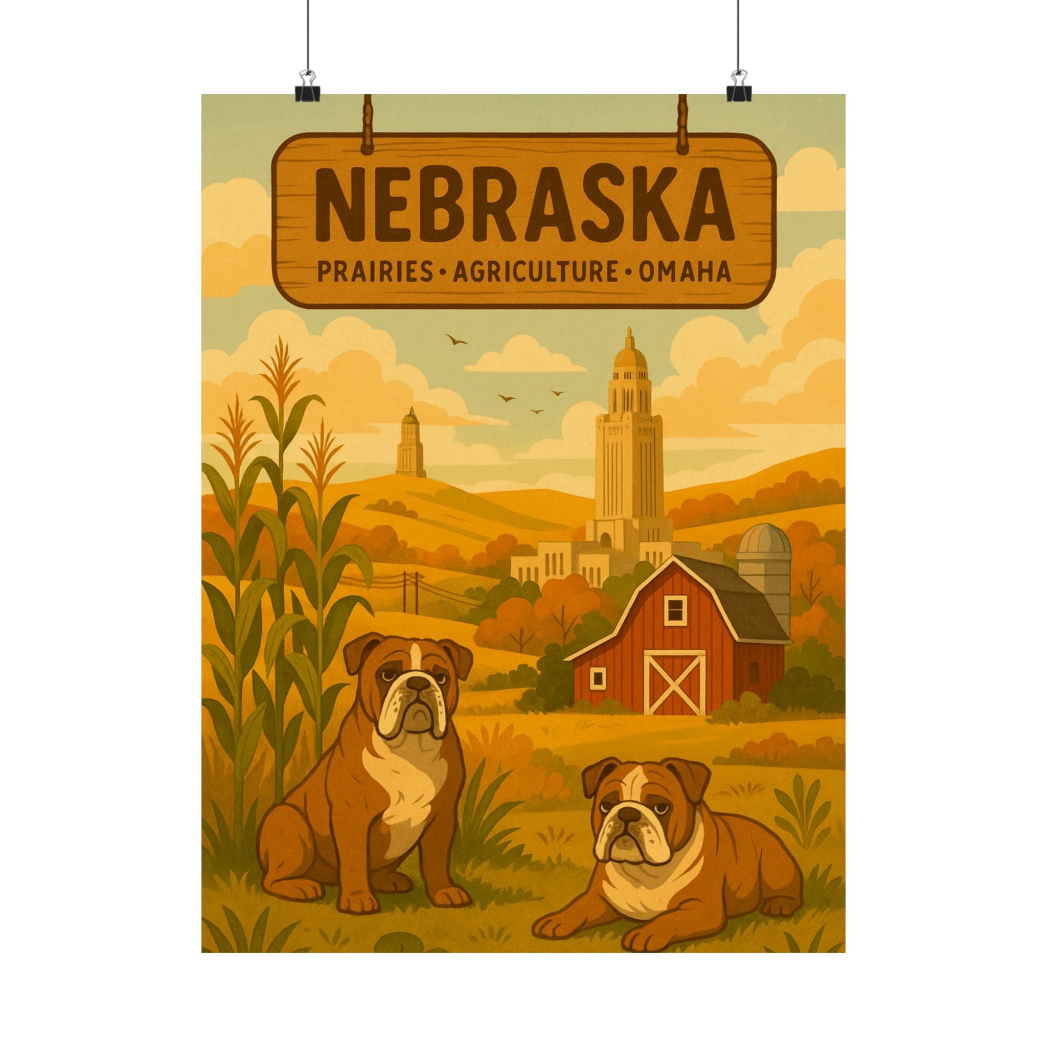 Nebraska Prairie Dogs Vertical Poster, Farmhouse Decor, Animal Art, Wall Art, Vintage Home Decoration
