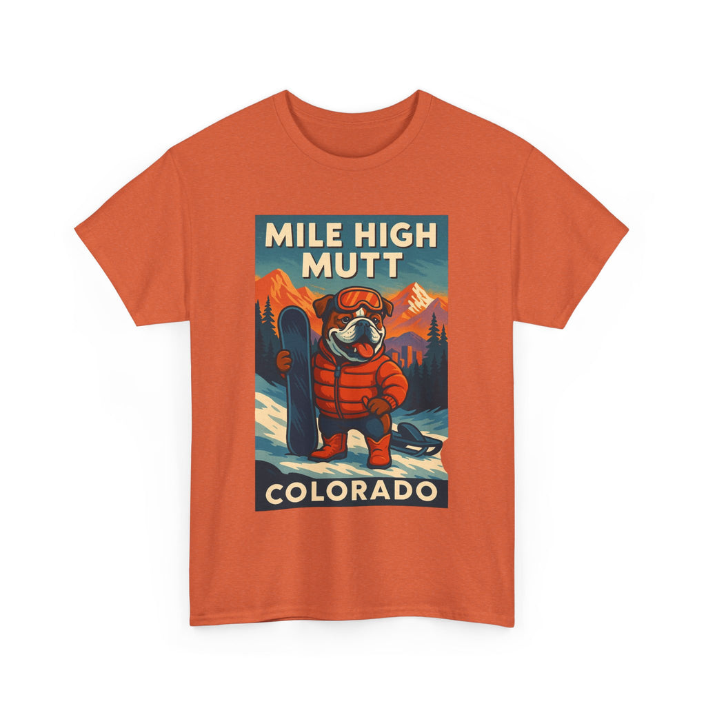 Mile High Mutt Unisex Heavy Cotton Tee Colorado Ski Adventure Shirt