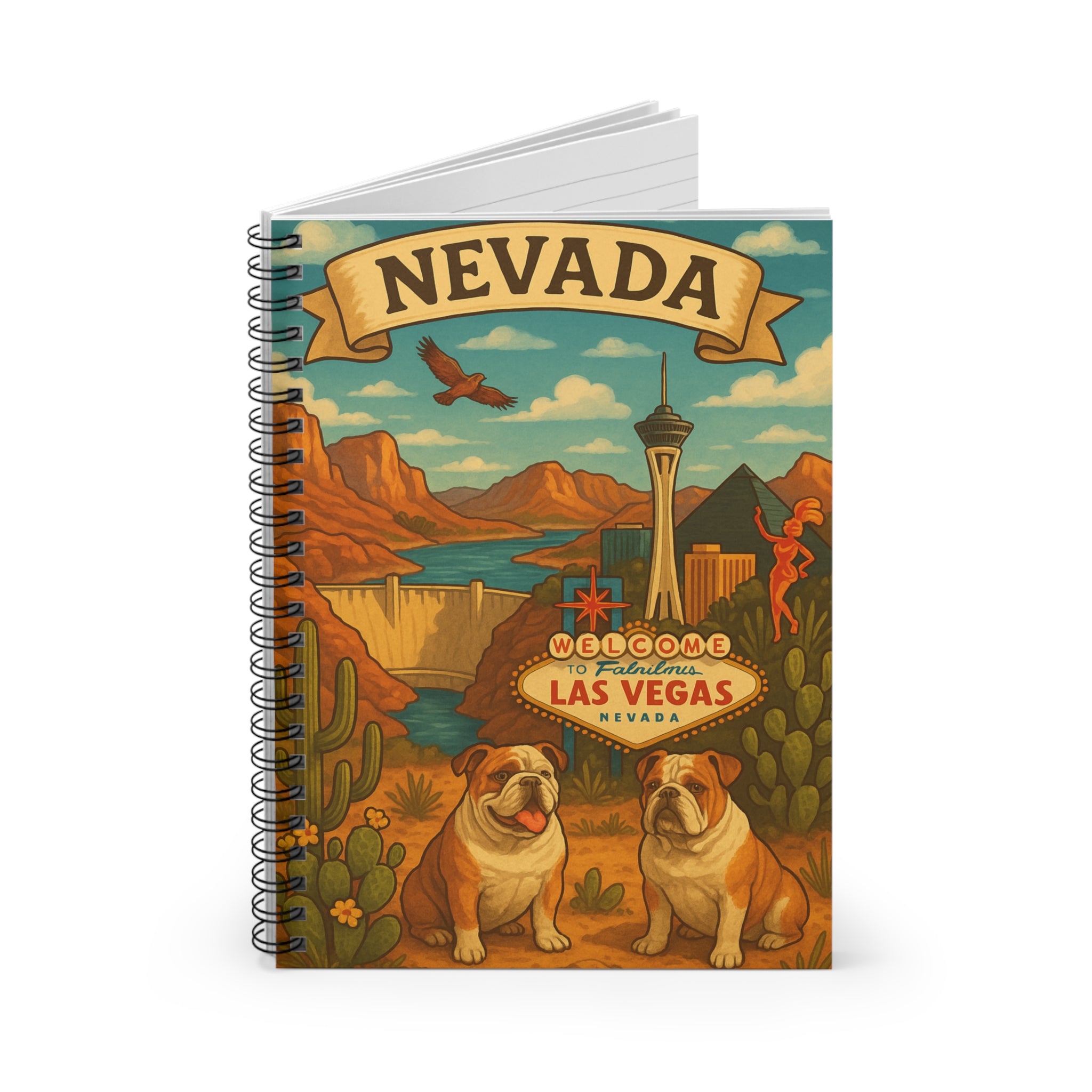 Vintage Las Vegas Spiral Notebook, Notebook for Journal Writing, Travel Diary, Gift for Travelers, Unique Stationery, Home Decor