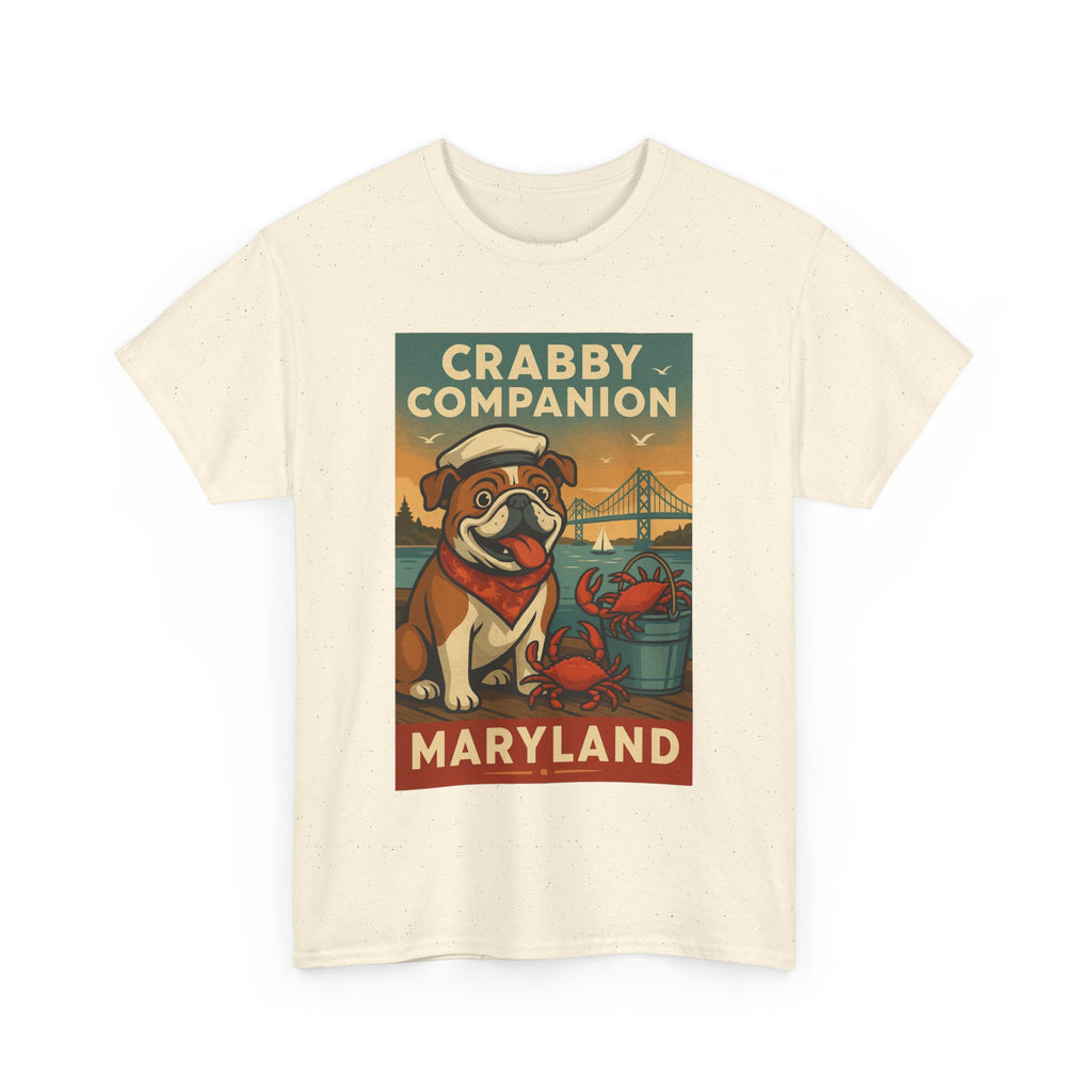 Crabby Maryland Companion Unisex Heavy Cotton Tee Fun Coastal Pet Design