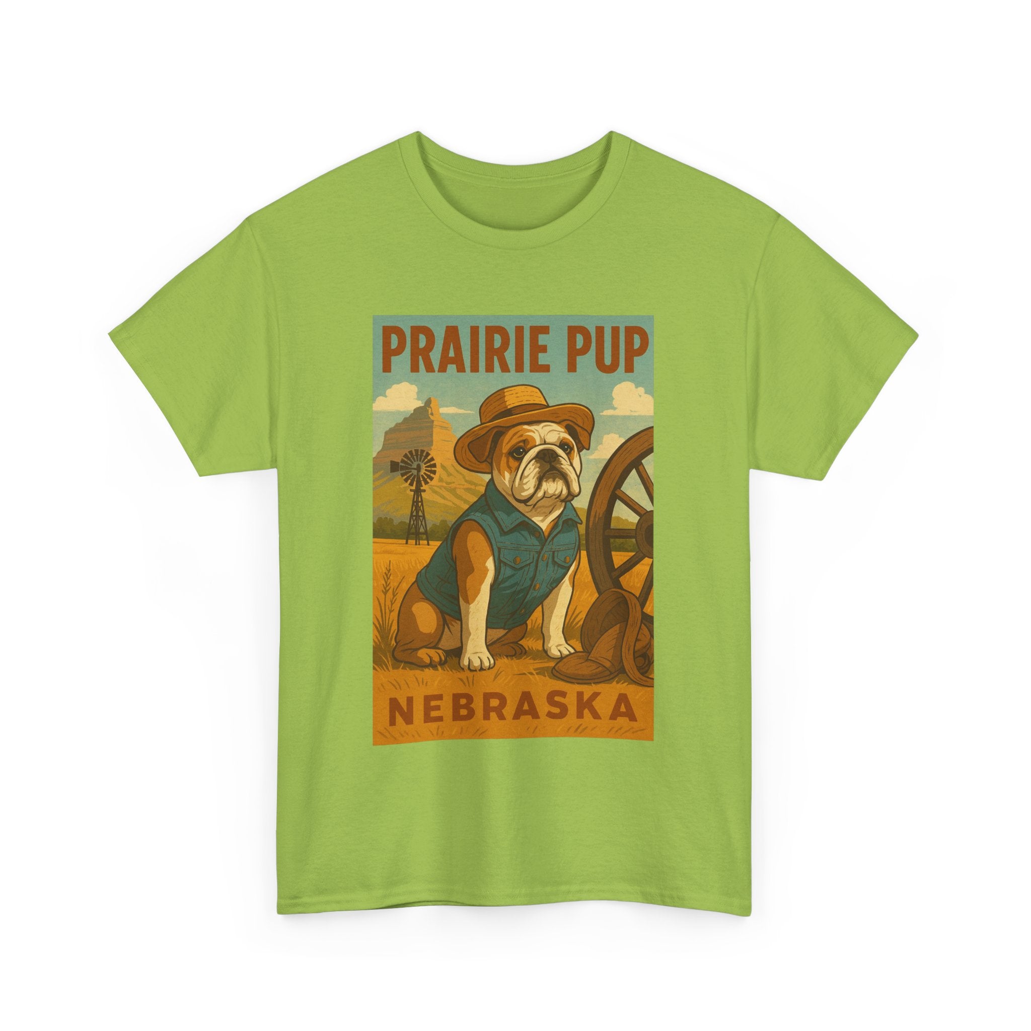 Nebraska Prairie Pup Unisex Heavy Cotton Tee Nebraska Dog Design