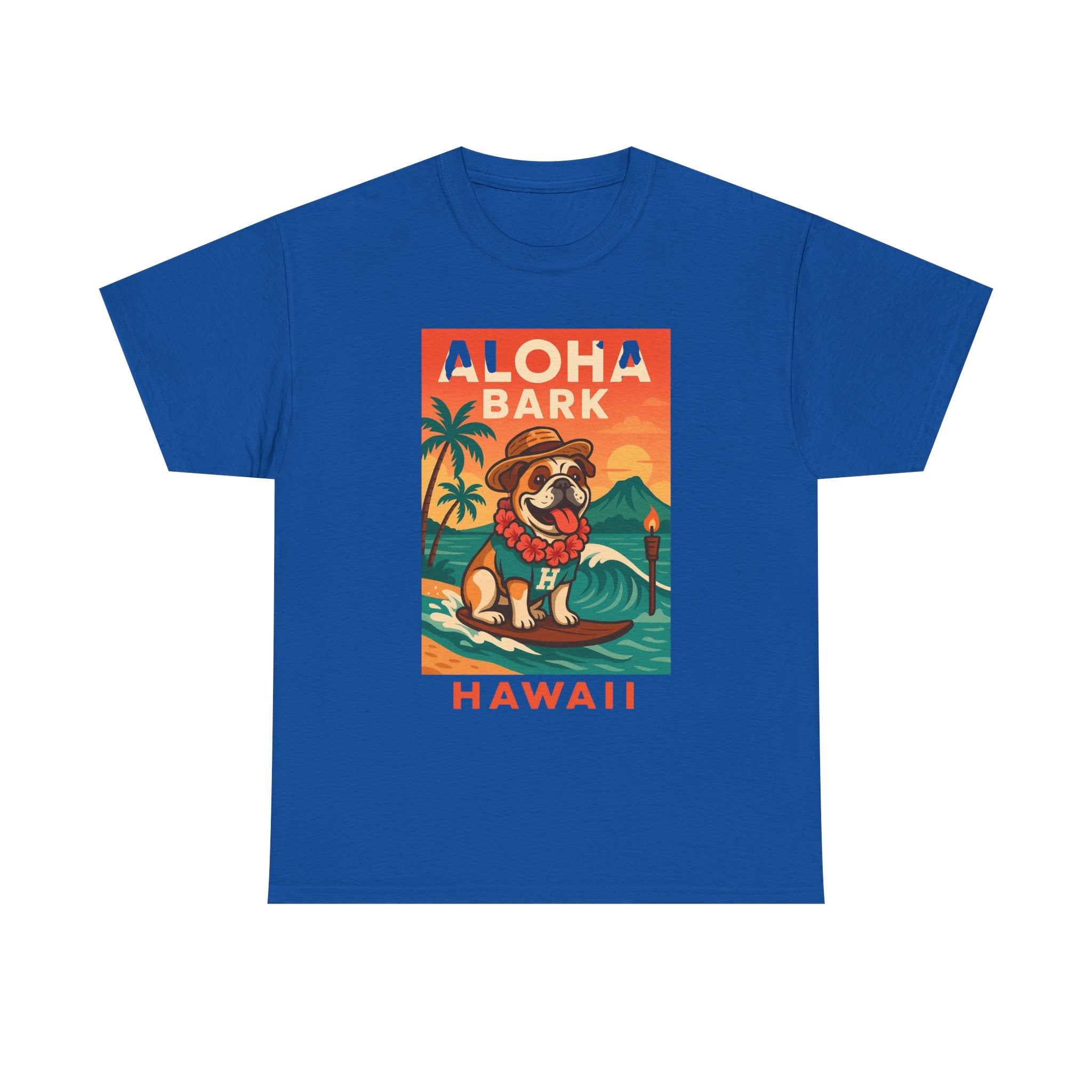 Aloha Bark Hawaii Unisex Heavy Cotton Tee Fun Summer Vibes for Dog Lovers