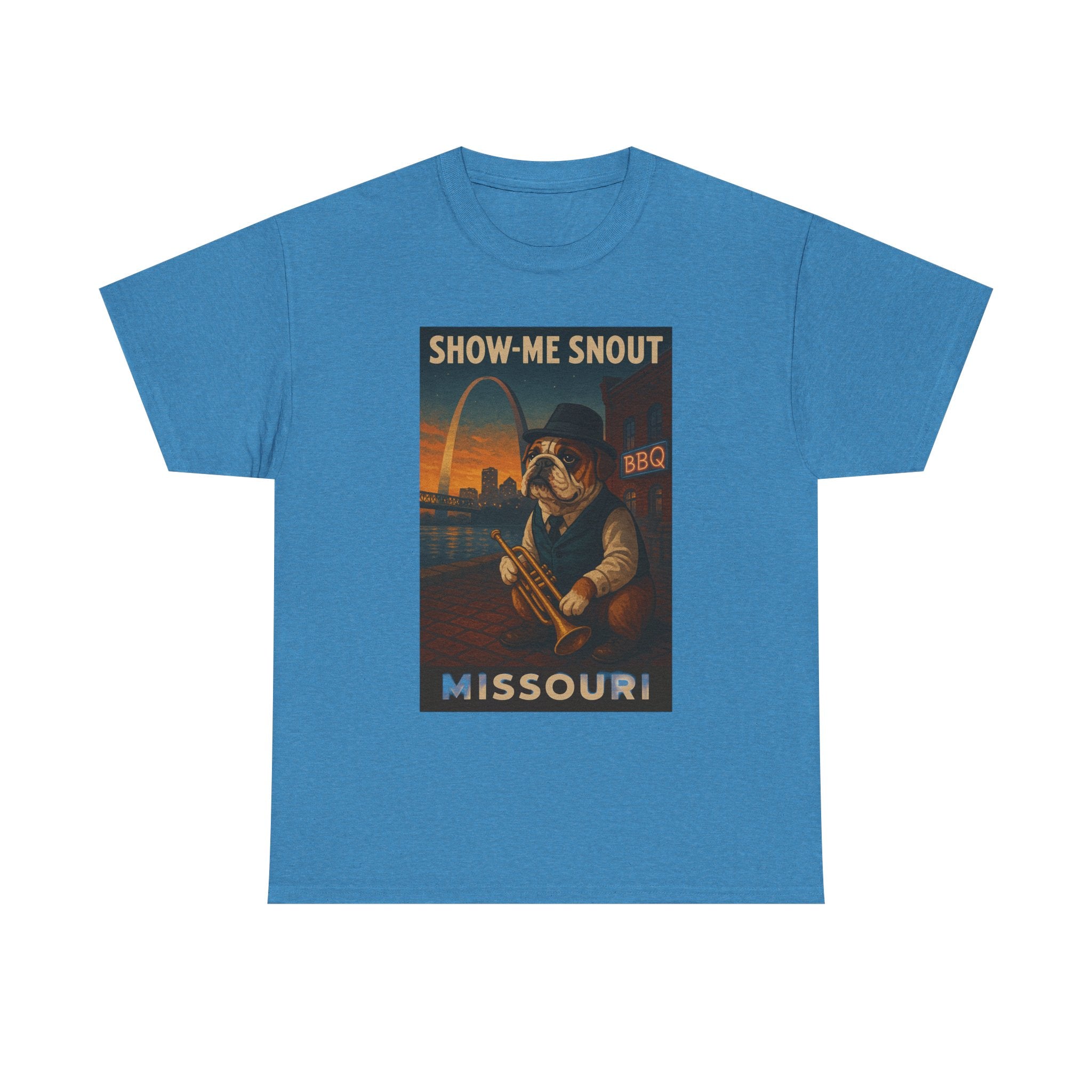 Show-Me Snout Missouri Unisex Heavy Cotton Tee -BBQ Lovers and Music Enthusiasts