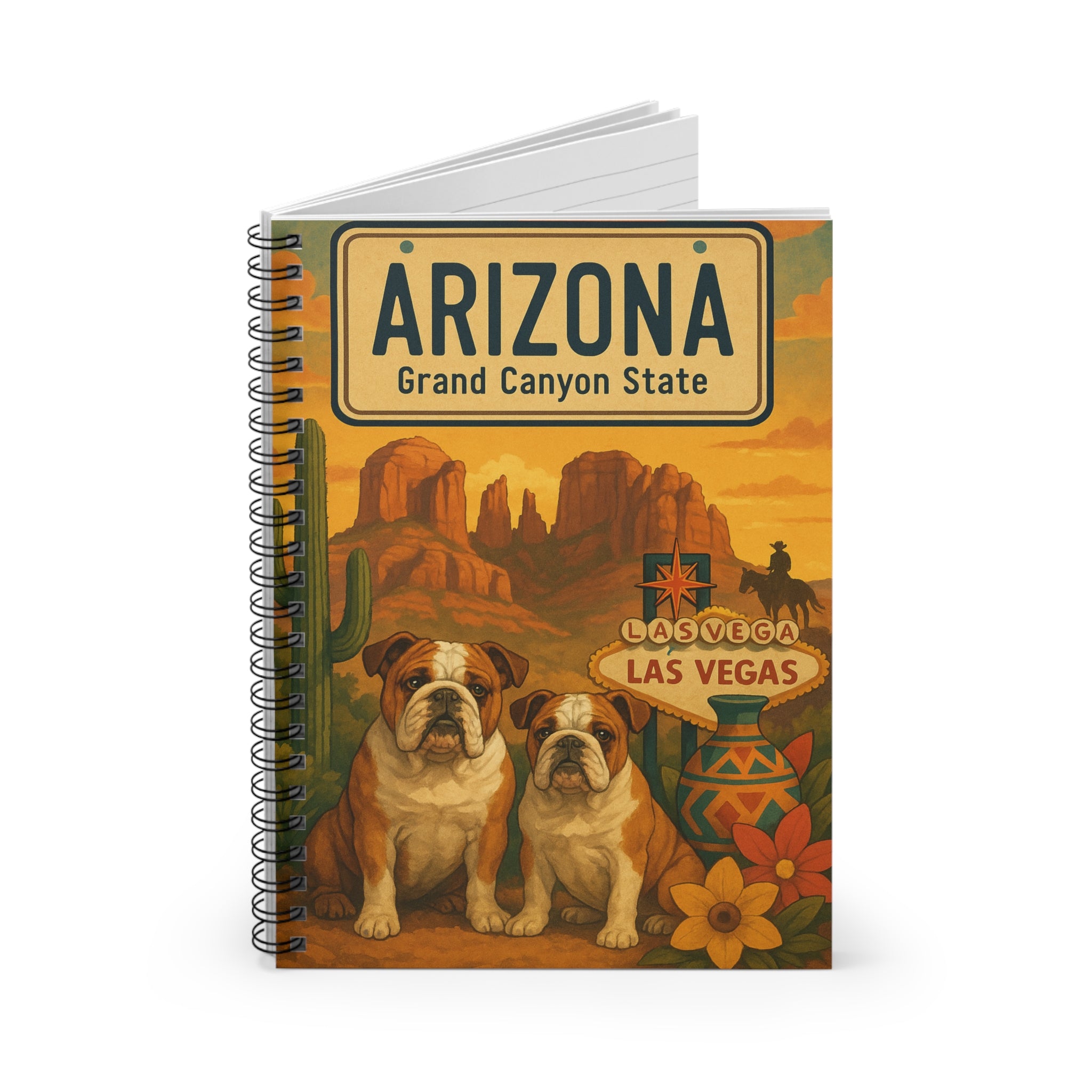 Arizona-Inspired Spiral Notebook for Dog Lovers, Vintage Style Journal, Travel Memories, Grand Canyon State Gift, Las Vegas Souvenir, [...]