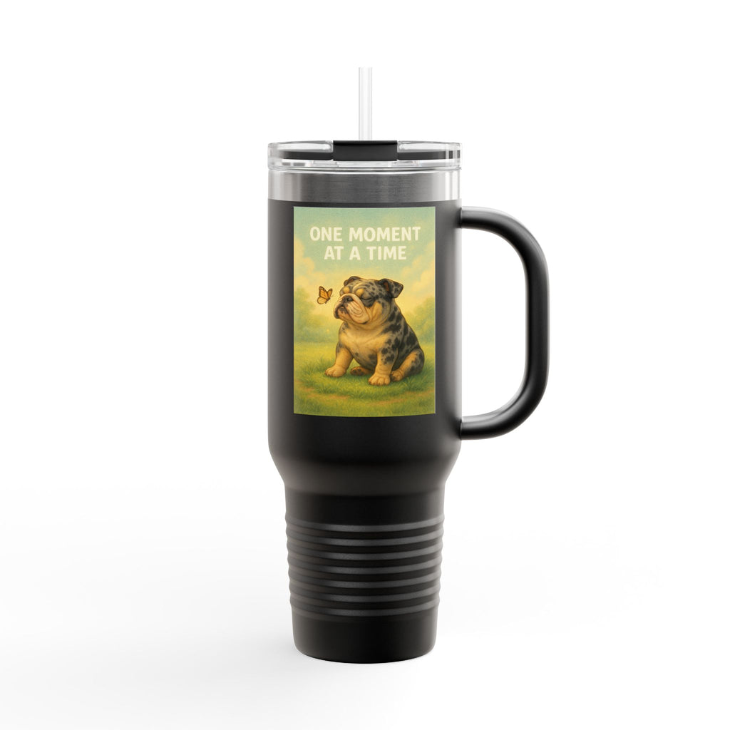 Merle English Bulldog Insulated Travel Mug, Unique Gift for Dog Lovers, Large Travel Tumbler, Cute Pet Coffee Cup, Animal Lover Gift