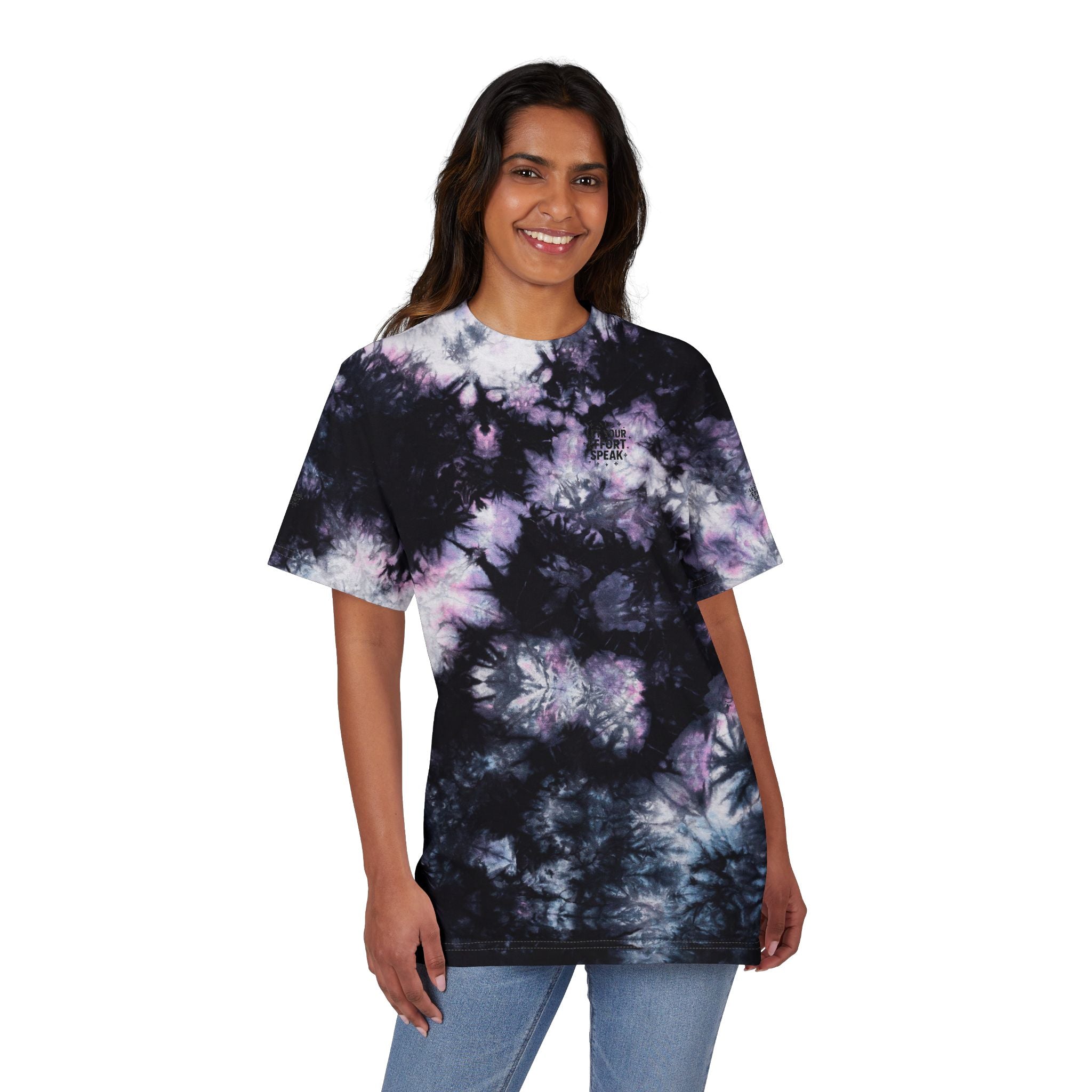 Tie-Dye Spiral Tee Let Your Efforts Speak Oversized Embroidered Rainbow T-Shirt