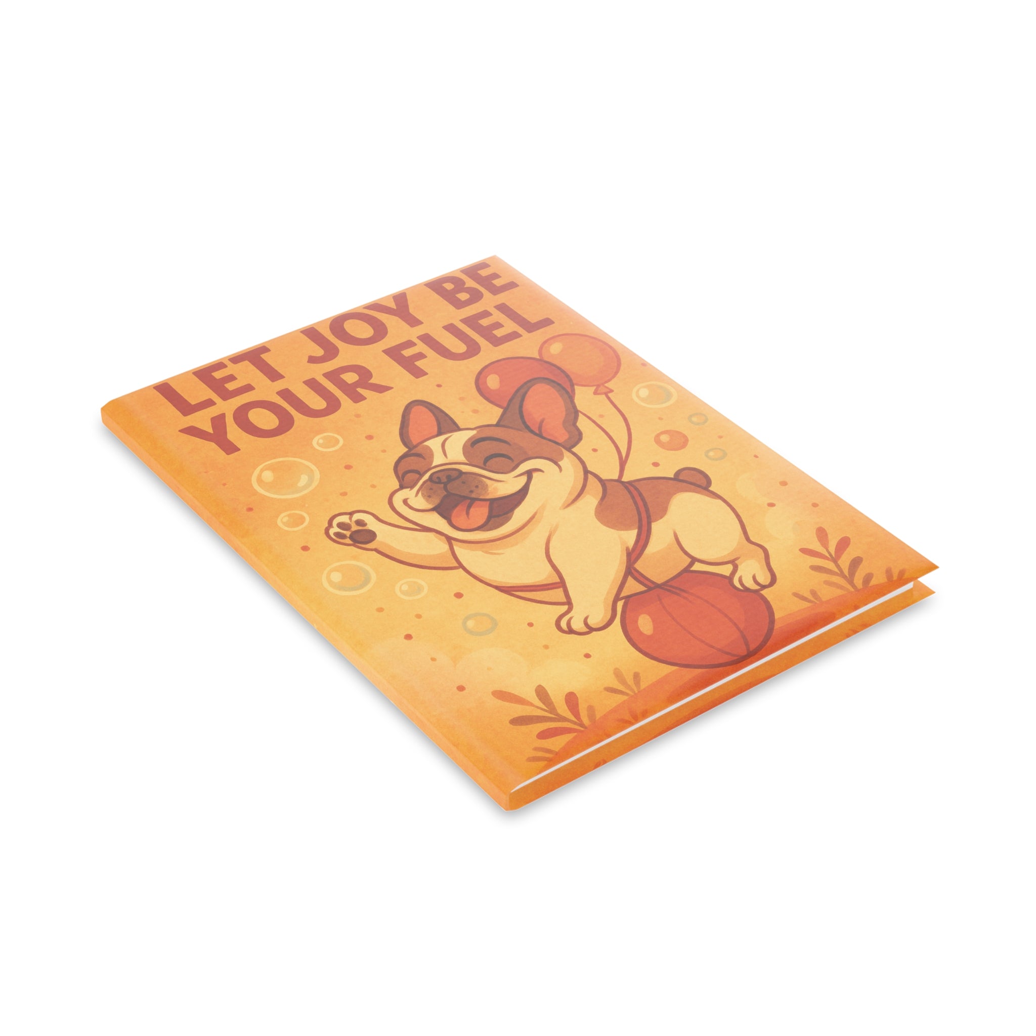 Joyful Puppy Hardcover Notebook, Dog Lovers Journal, Inspirational Note Book, Cute Gift for Writers, Fun School Supplies