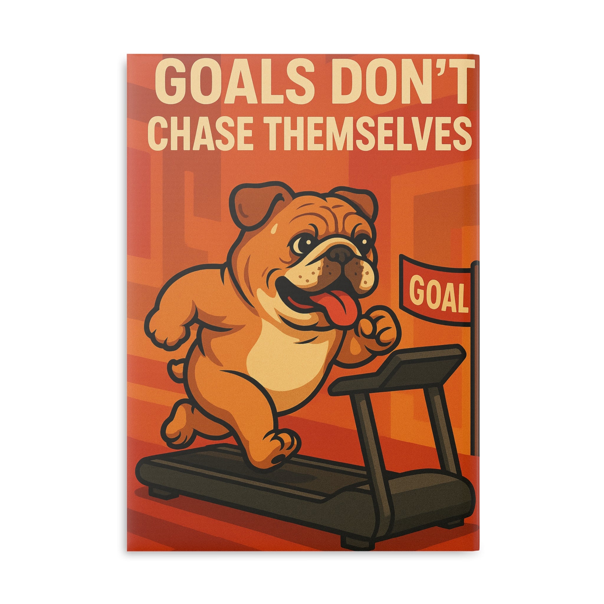 Energetic Dog Motivational Notebook, Inspired Paperback Journal, Fun Gift for Pet Lovers, Exercise Reminder Diary, Goal Tracker
