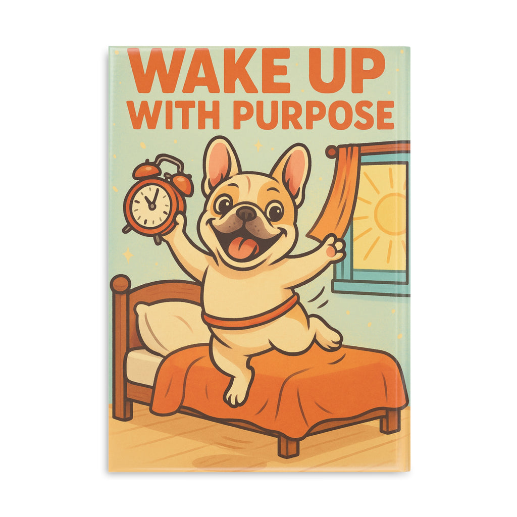 Motivational Hardcover Puffy Notebook,Wake Up with Purpose, Cute Dog Journal, Gift for Dog Lovers, Inspirational Stationery, Daily Journal
