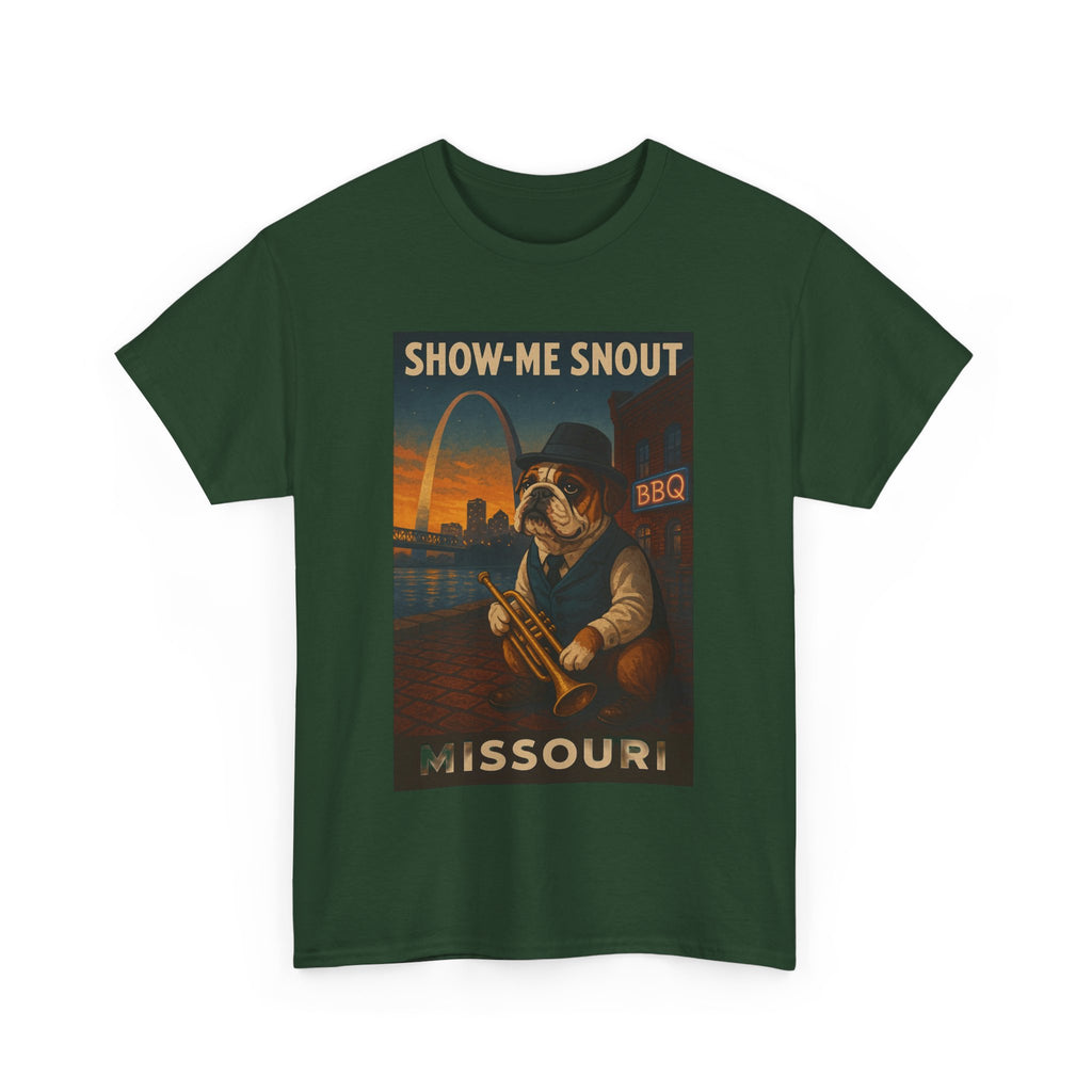 Show-Me Snout Missouri Unisex Heavy Cotton Tee -BBQ Lovers and Music Enthusiasts