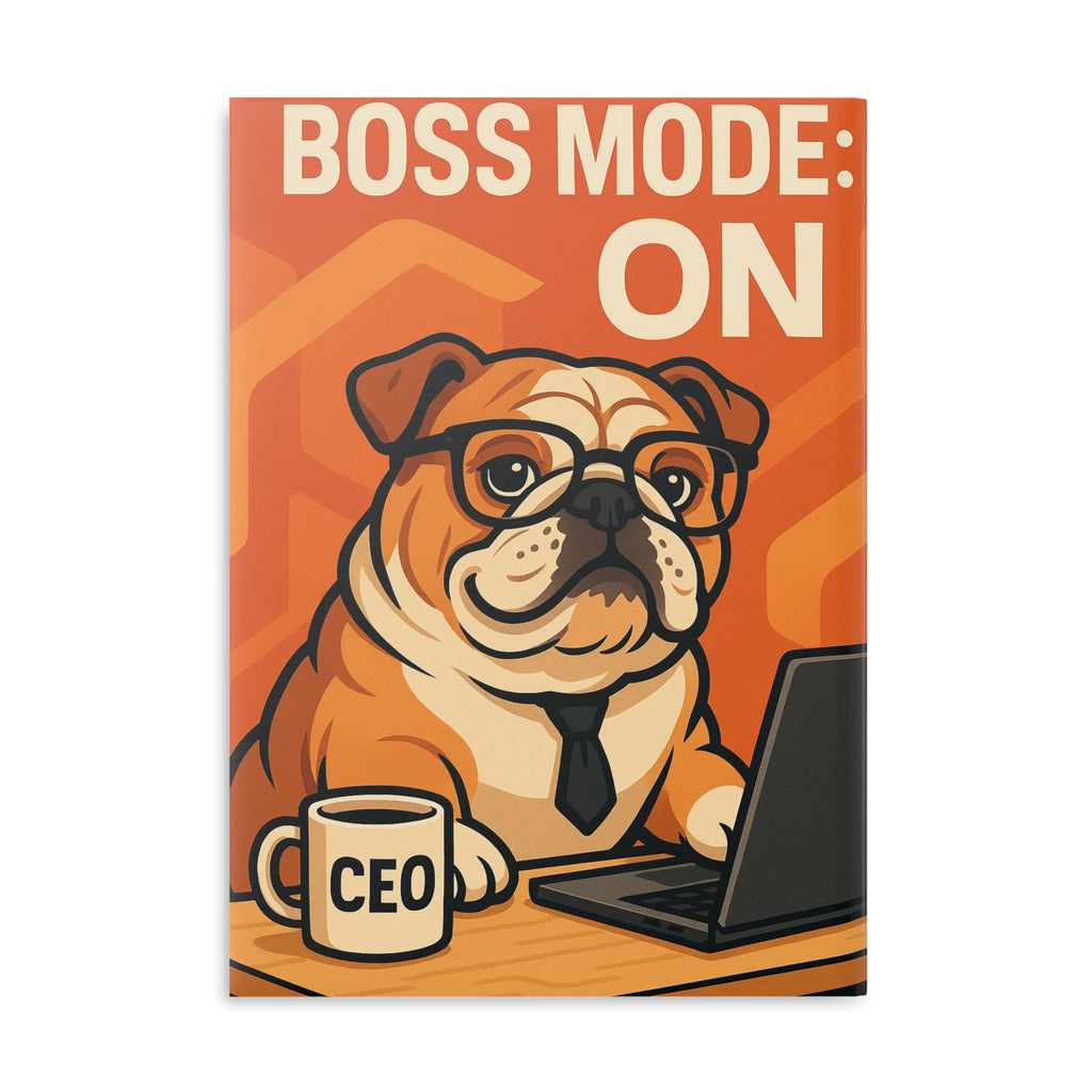 Boss Mode Hardcover Notebook - Fun Dog Design, Office Supplies for Entrepreneurs, Journal Gift, Creative Writing, Dog Lover's Gift