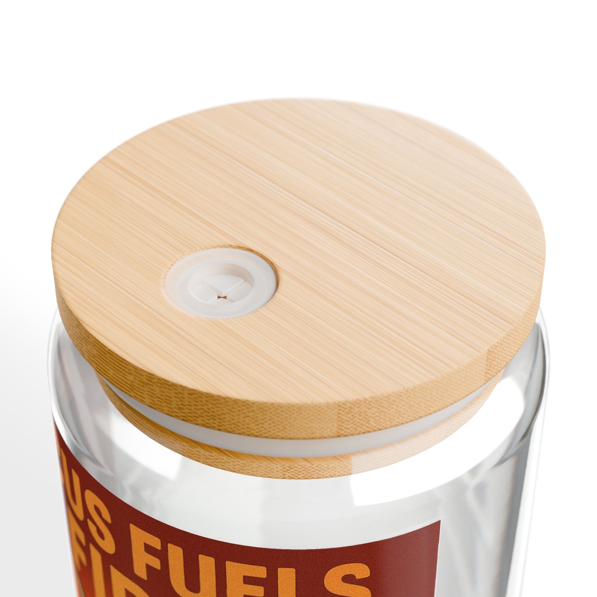 Focus Fuels Fire Sipper Glass 16oz Motivational Bulldog Drink Jar