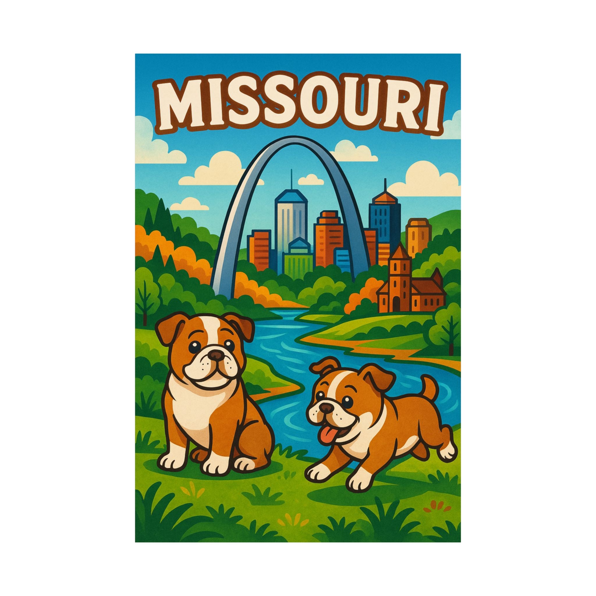 Missouri Dog Lovers Matte Poster, Vintage Home Decor, Cute Animal Art Print, Wall Art for Pet Owners, Gift for Dog Parents