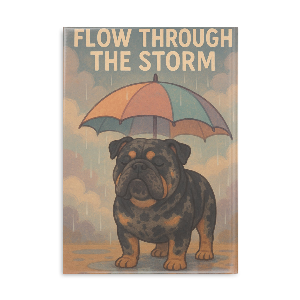 Inspirational Hardcover Notebook with Puffy Covers, Flow Through the Storm, Gifts for Dog Lovers, Journal for Thoughts, Unique Stationery