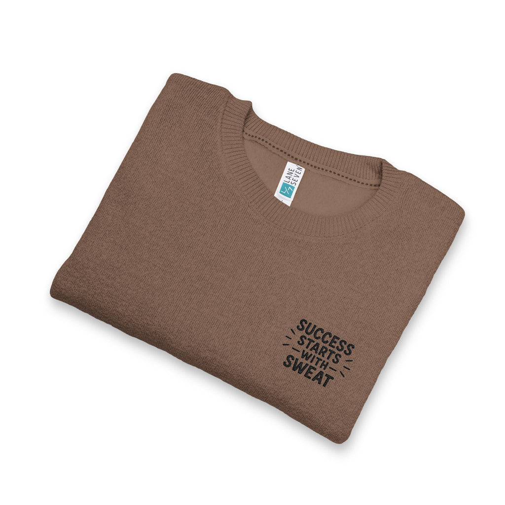 Nantucket Embroidered Crewneck Sweatshirt "Success Stars With Sweat" Coastal Cozy Chest Logo