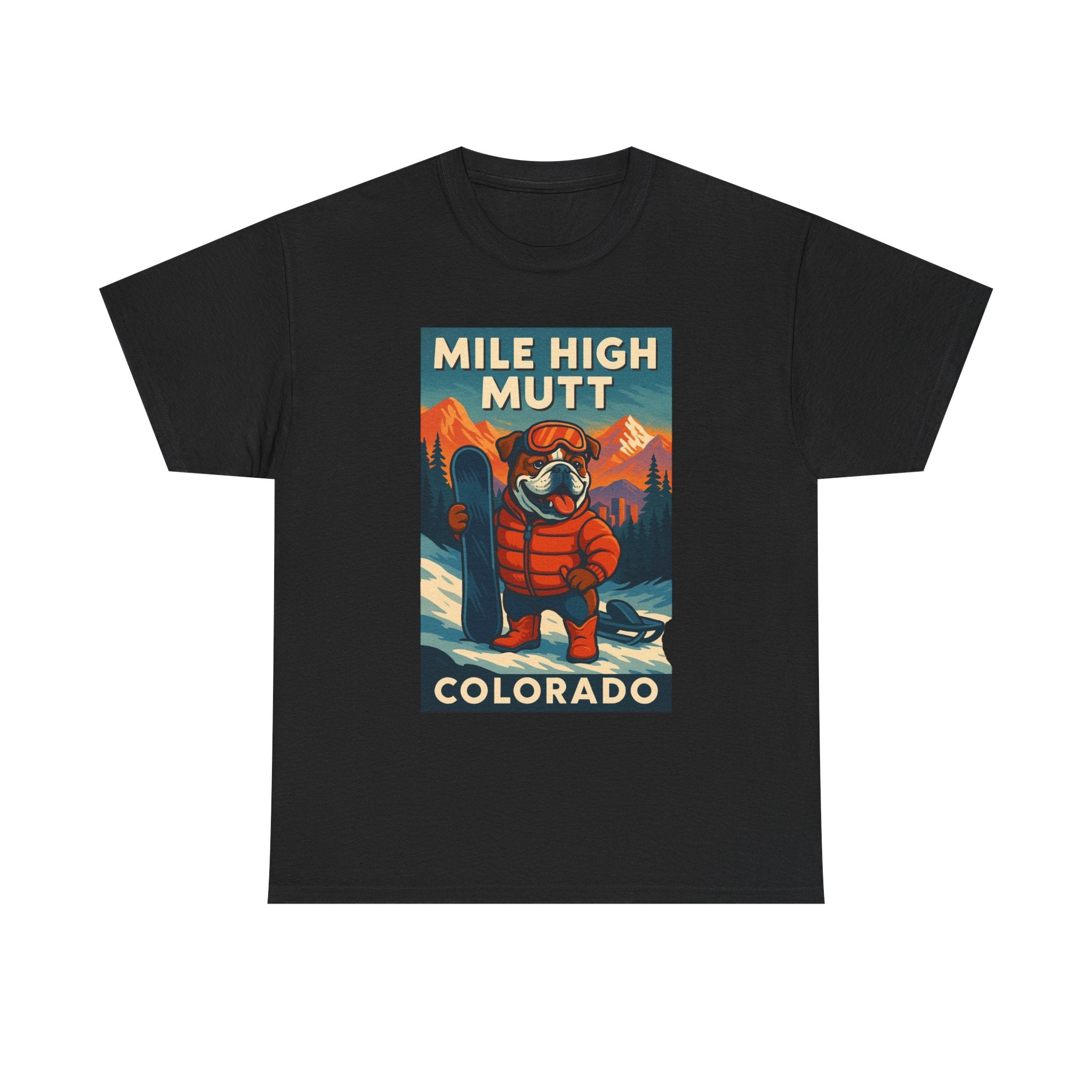 Mile High Mutt Unisex Heavy Cotton Tee Colorado Ski Adventure Shirt