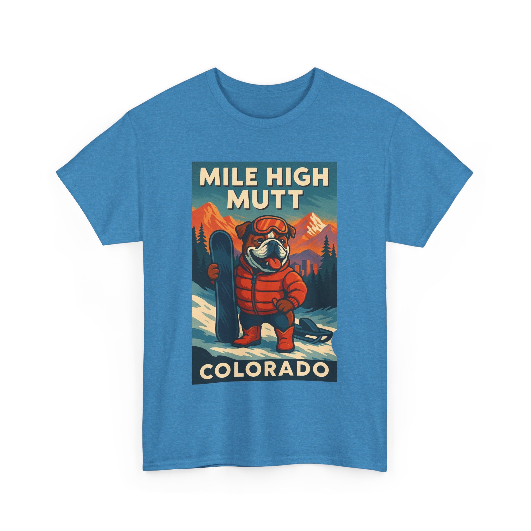 Mile High Mutt Unisex Heavy Cotton Tee Colorado Ski Adventure Shirt