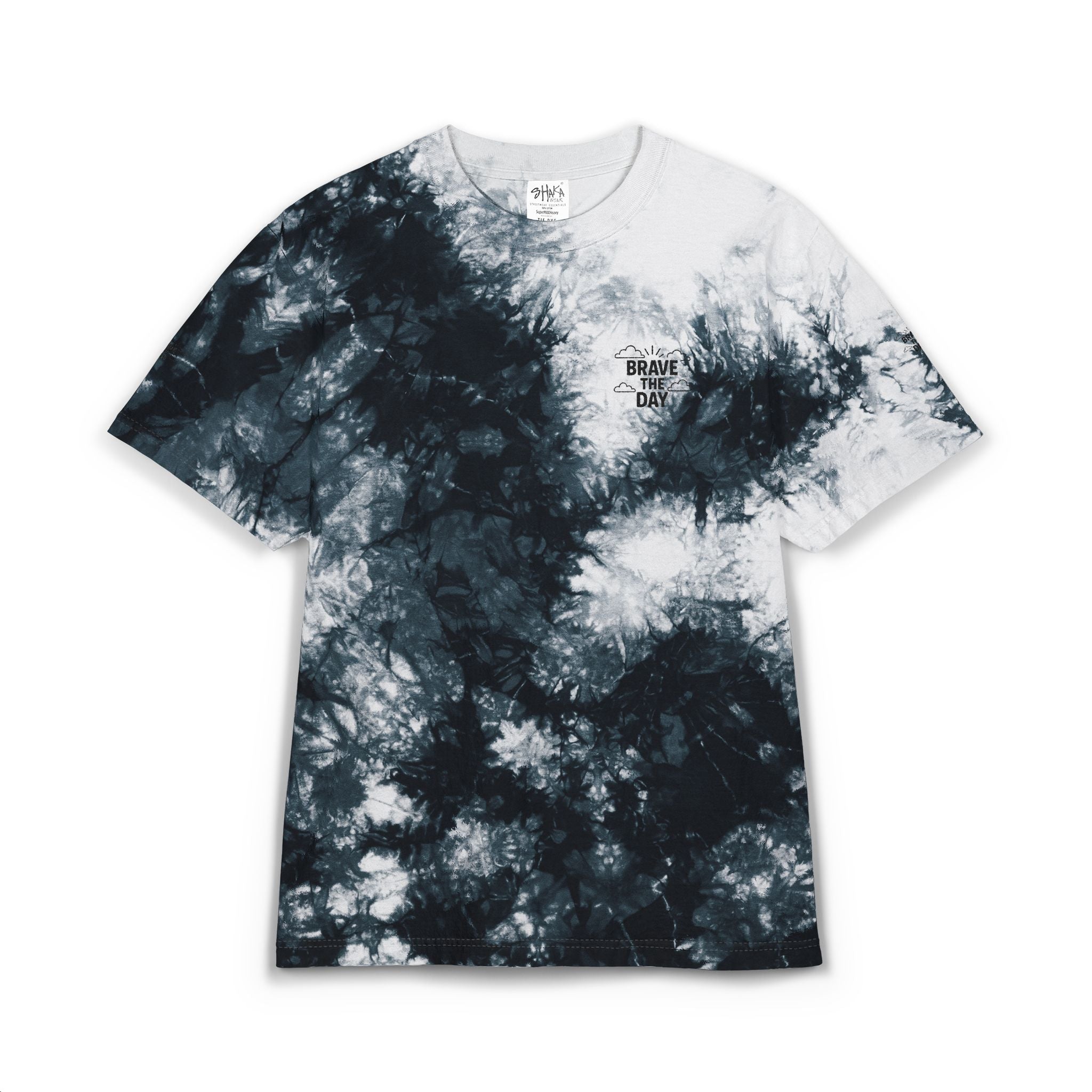 Tie-Dye Spiral Embroidered Oversized T-Shirt Brave The Day Rainbow Hippie Tee