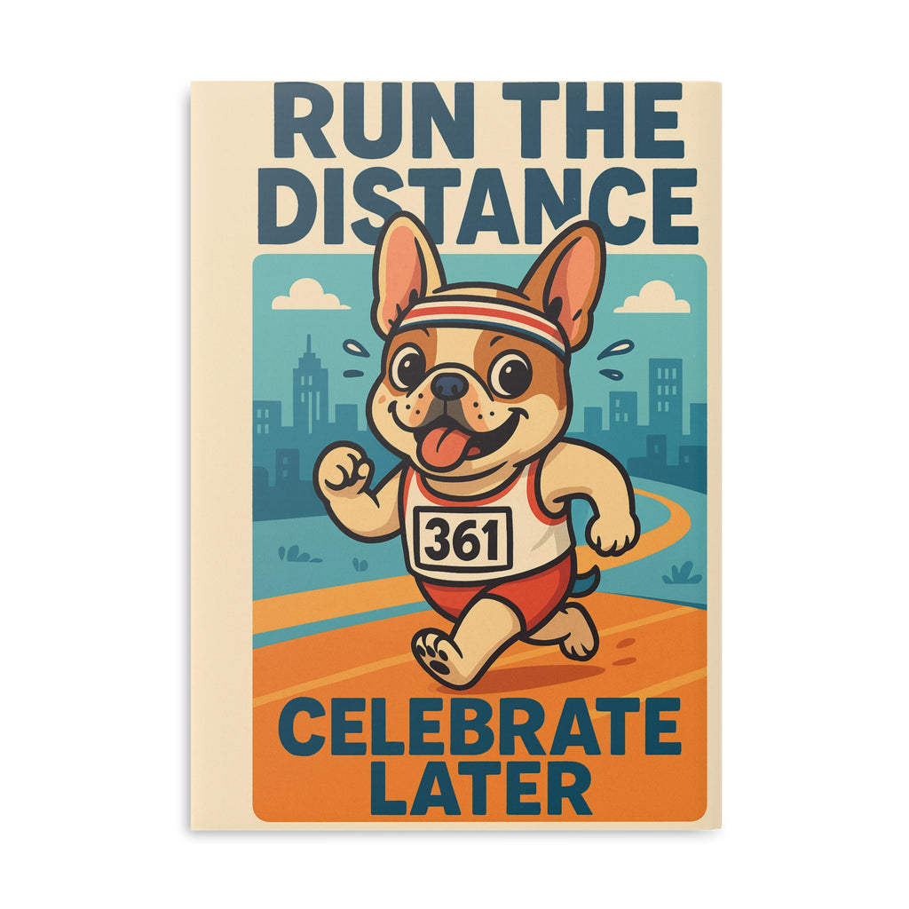 Running Dog Hardcover Notebook - Motivational Journal, Fitness Gift, Dog Lovers, Workout Planner, Cute Puppy Stationery