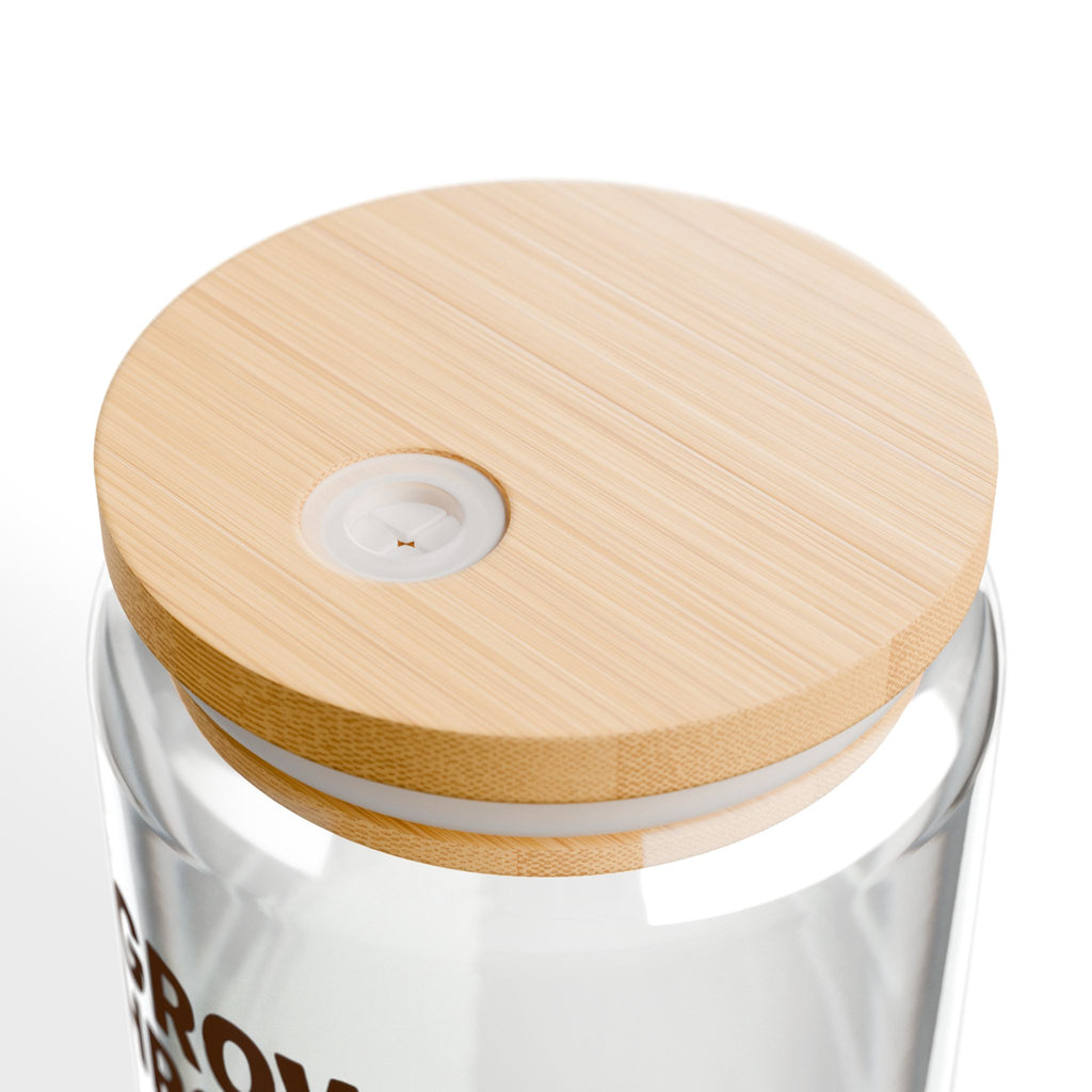 Grow Through It Bulldog 16oz Sipper Glass with Straw — Cute Motivational Drink Tumbler